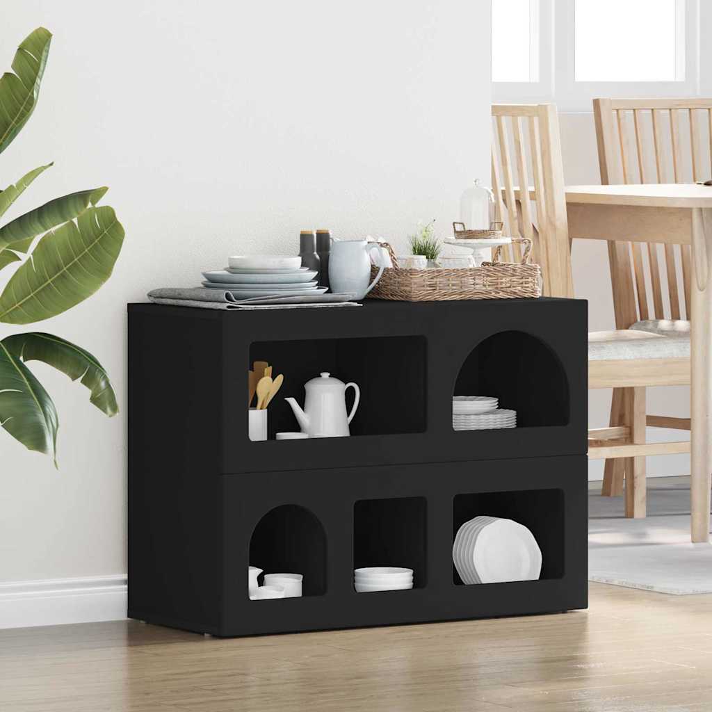 Sideboard ELST Schwarz 80,5 x 35 x 59 cm Holzwerkstoff