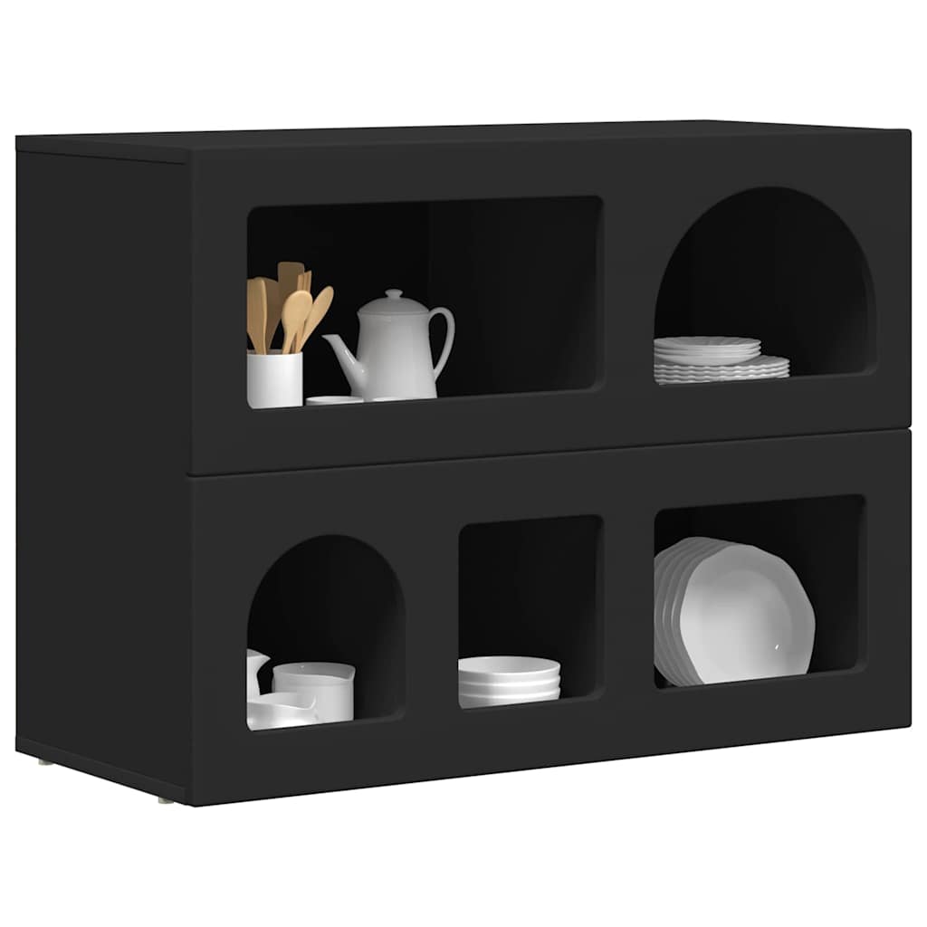 Sideboard ELST Schwarz 80,5 x 35 x 59 cm Holzwerkstoff