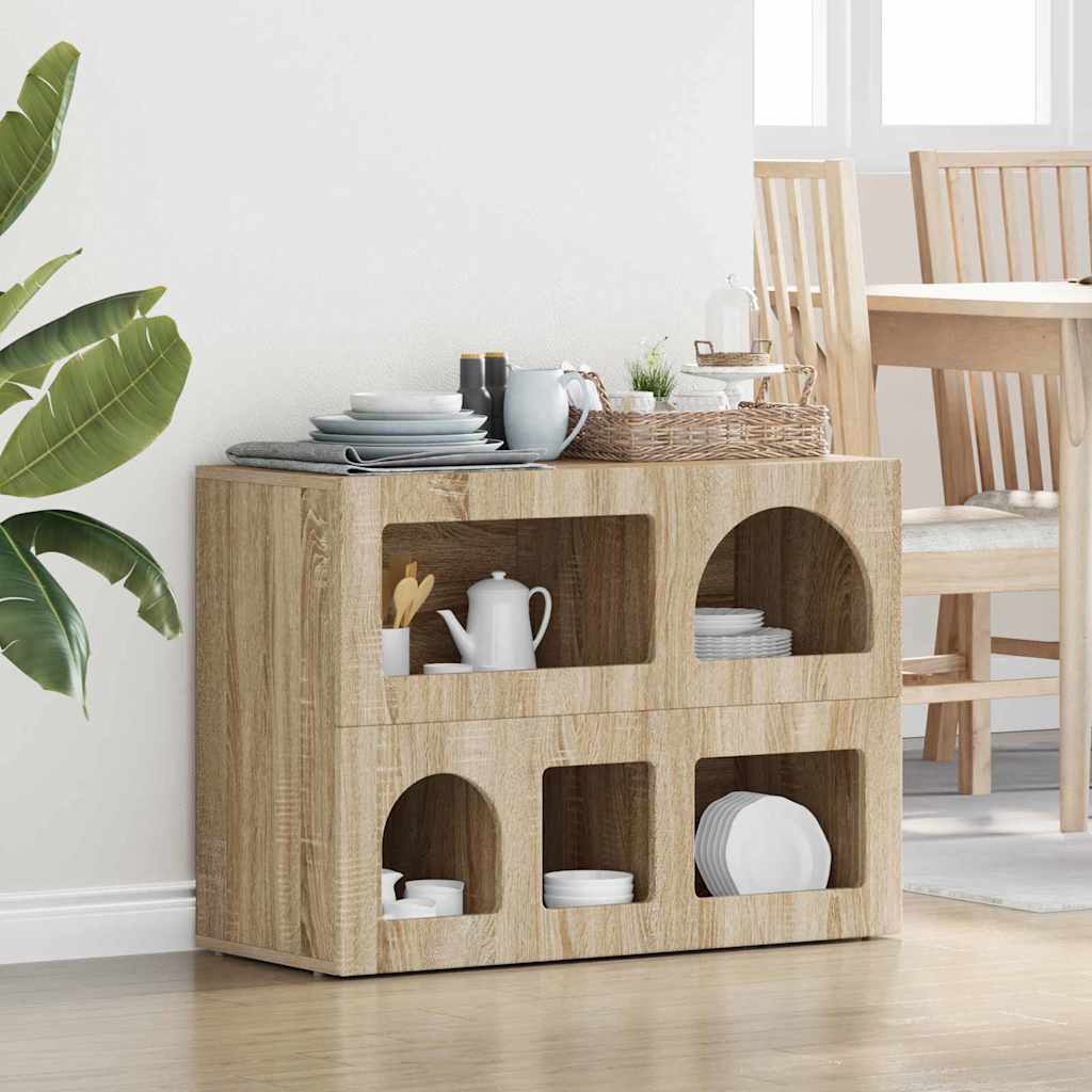 Sideboard ELST Sonoma-Eiche 80,5 x 35 x 59 cm Holzwerkstoff