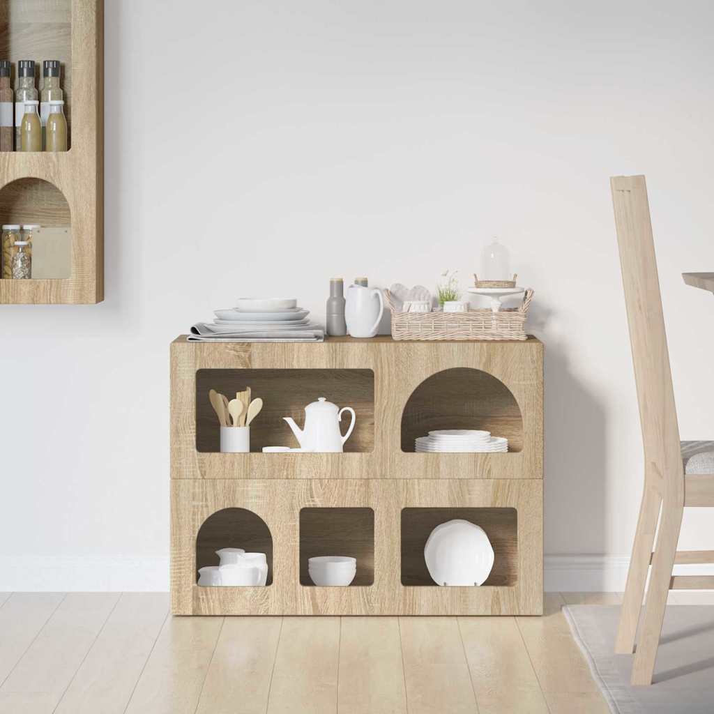 Sideboard ELST Sonoma-Eiche 80,5 x 35 x 59 cm Holzwerkstoff