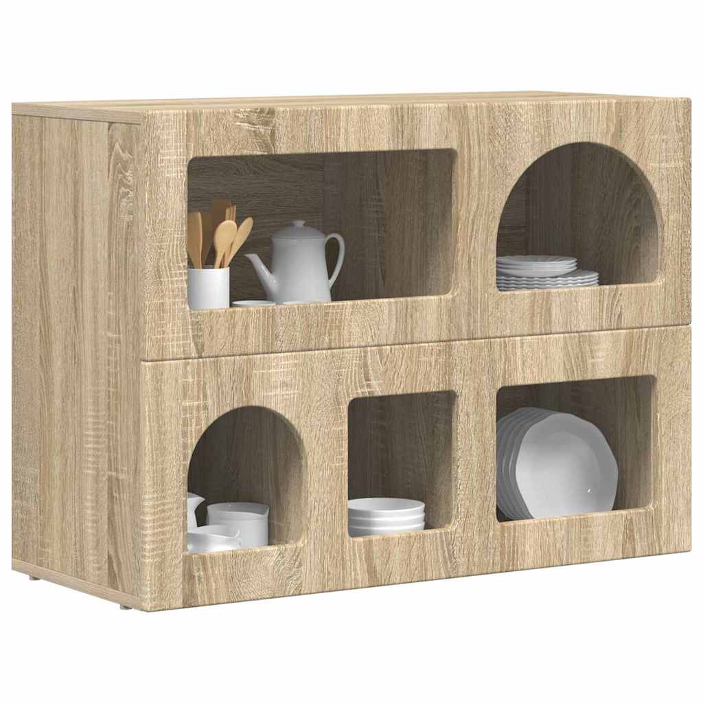 Sideboard ELST Sonoma-Eiche 80,5 x 35 x 59 cm Holzwerkstoff