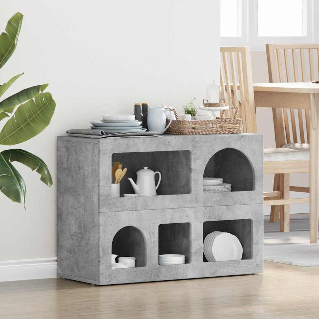 Sideboard ELST Beton Grau 80,5 x 35 x 59 cm Holzwerkstoff