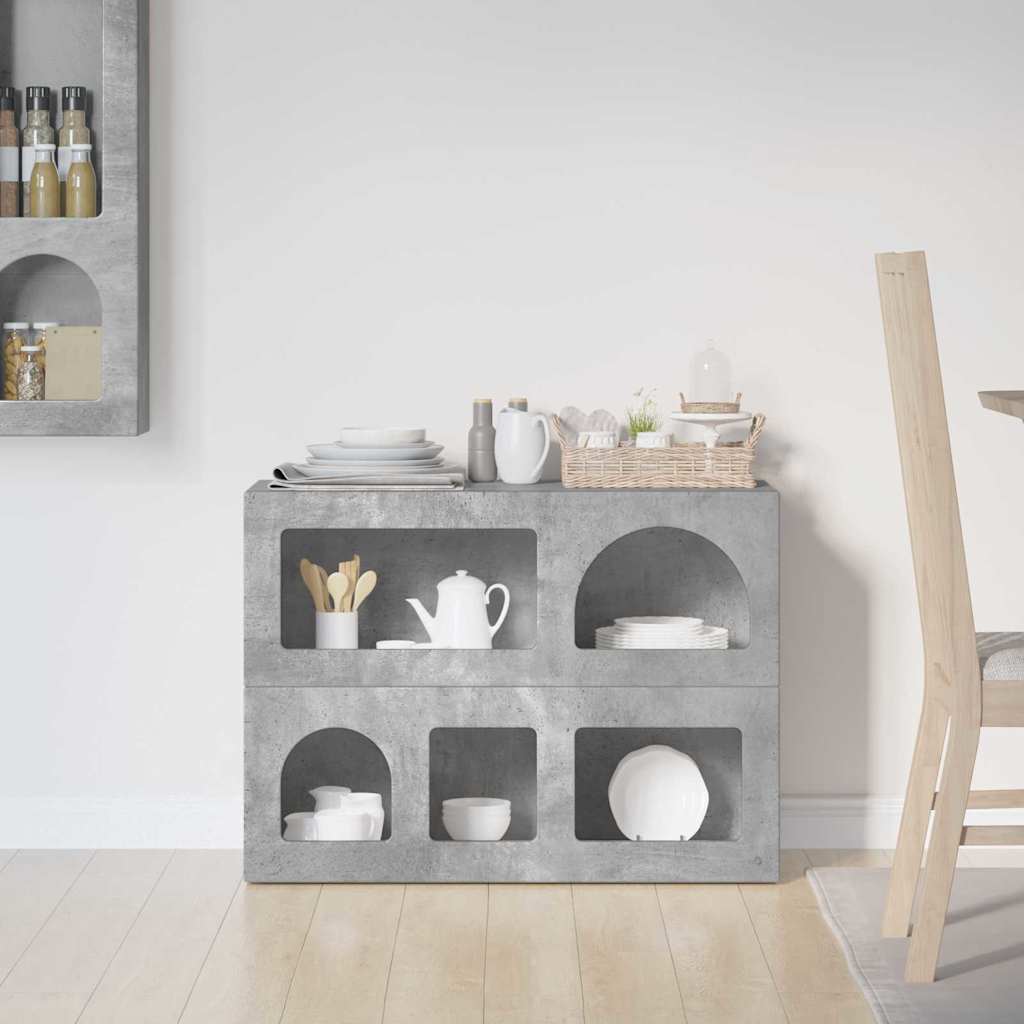 Sideboard ELST Beton Grau 80,5 x 35 x 59 cm Holzwerkstoff
