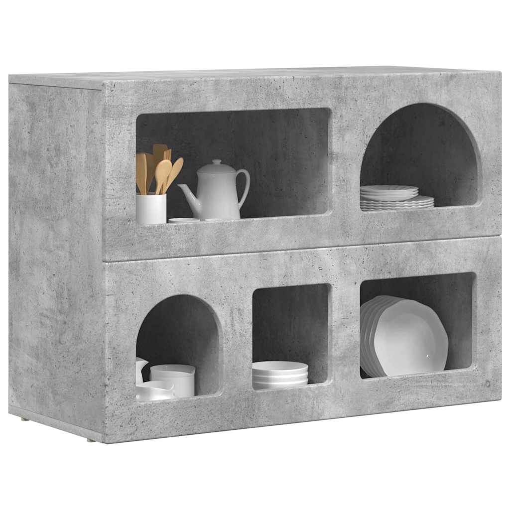 Sideboard ELST Beton Grau 80,5 x 35 x 59 cm Holzwerkstoff
