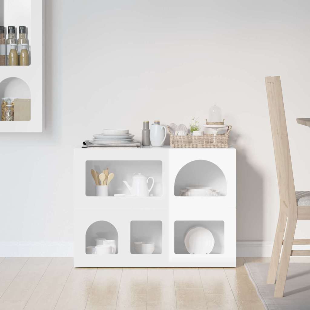 Sideboard ELST Hochglanz Weiß 80,5 x 35 x 59 cm Holzwerkstoff