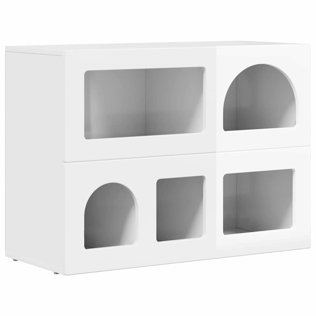 Sideboard ELST Hochglanz Weiß 80,5 x 35 x 59 cm Holzwerkstoff