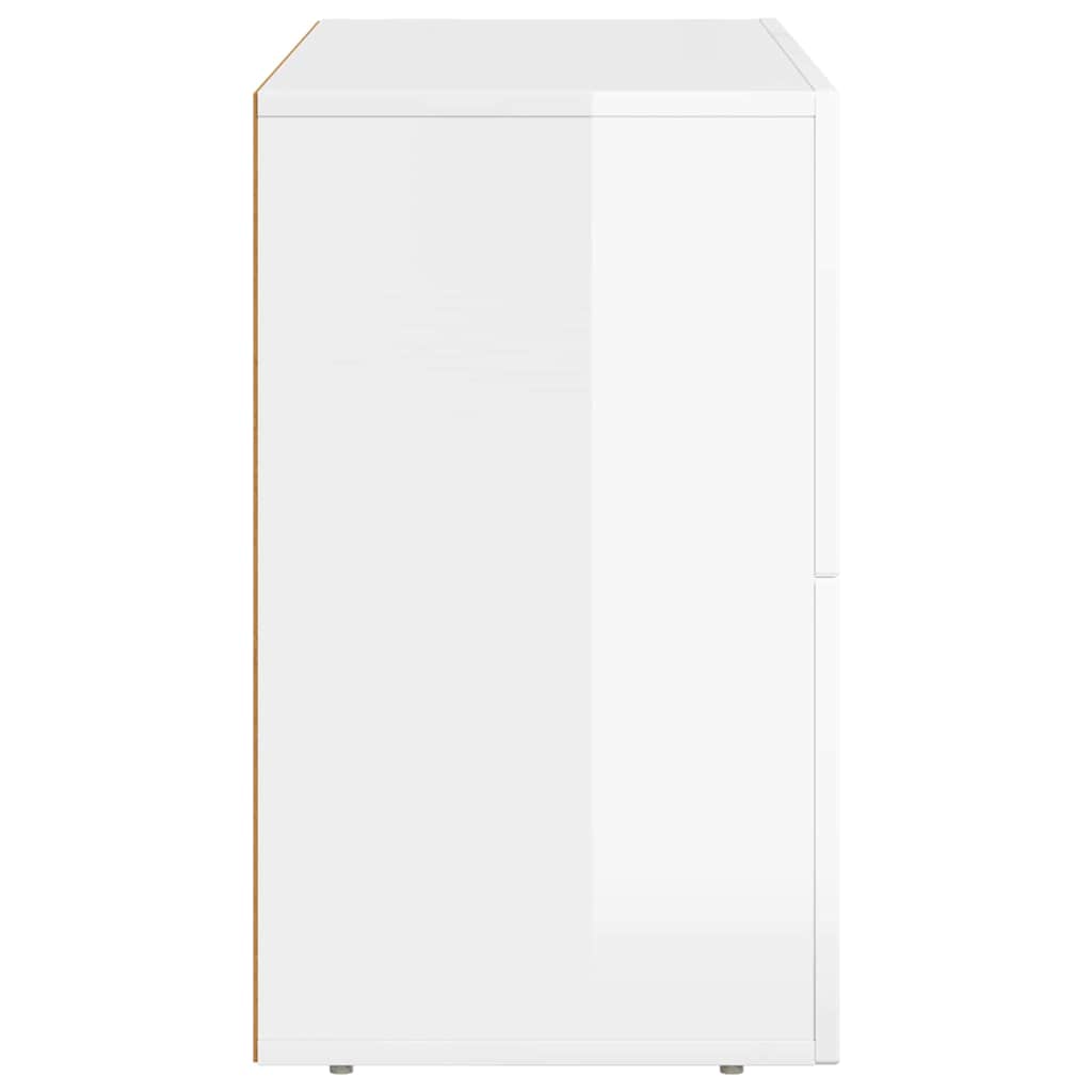 Sideboard ELST Hochglanz Weiß 80,5 x 35 x 59 cm Holzwerkstoff