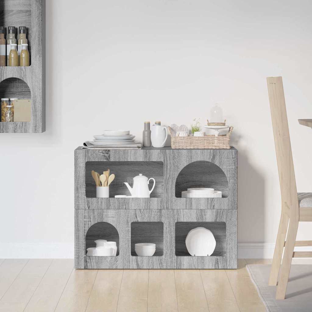 Sideboard ELST Graues Sonoma 80,5 x 35 x 59 cm Holzwerkstoff