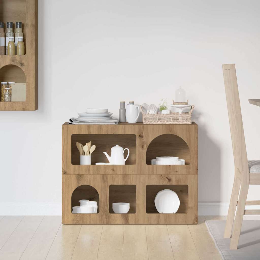 Sideboard ELST Artisan-Eiche 80,5 x 35 x 59 cm Holzwerkstoff