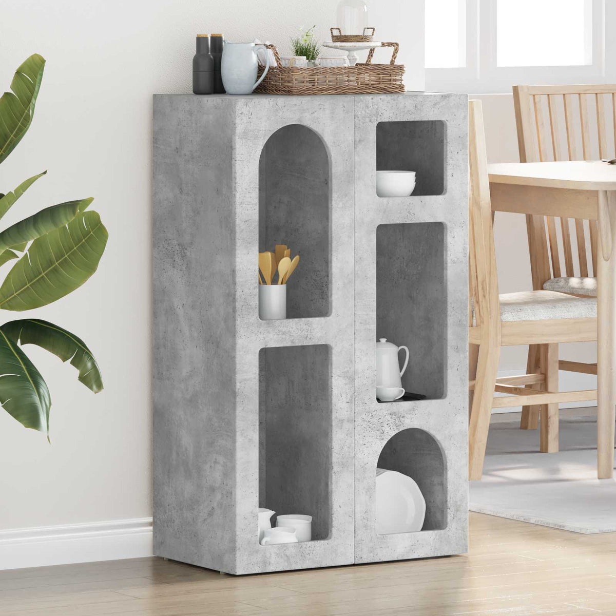 Sideboard ELST Beton Grau 59 x 35 x 100,5 cm Holzwerkstoff
