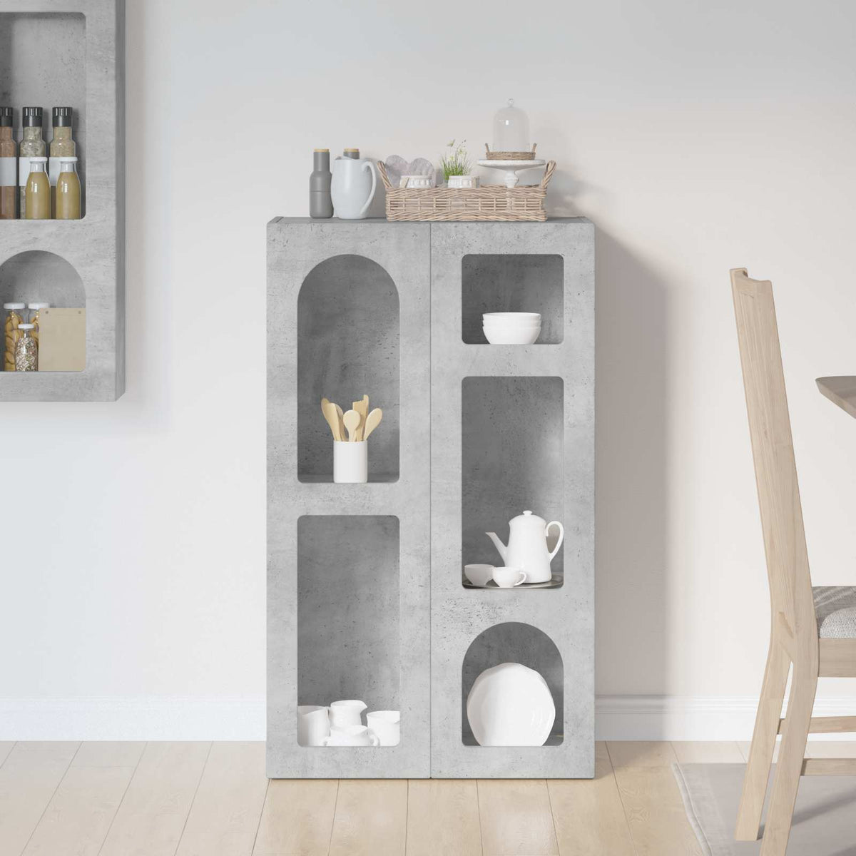 Sideboard ELST Beton Grau 59 x 35 x 100,5 cm Holzwerkstoff