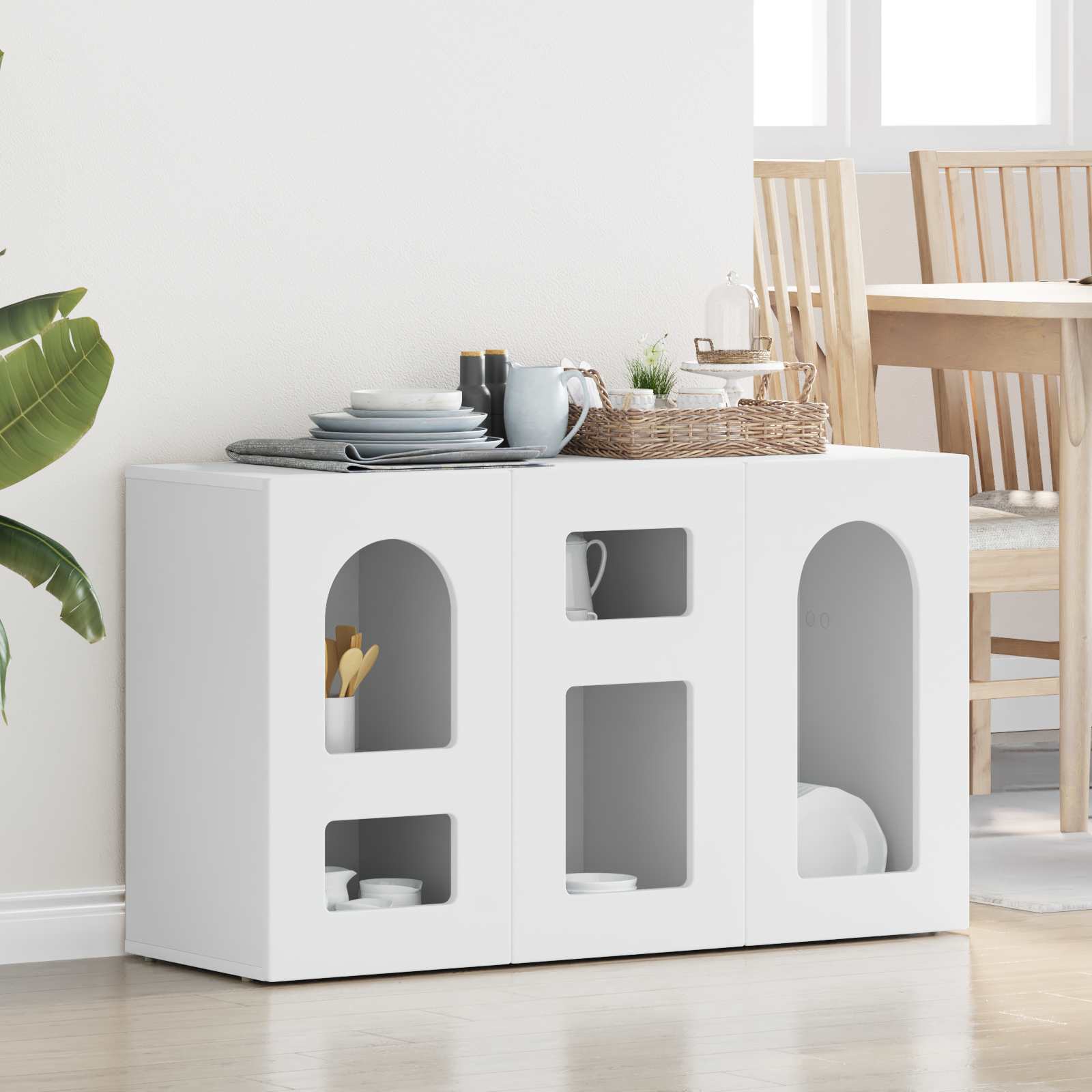 Sideboard ELST Weiß 100 x 35 x 59 cm Holzwerkstoff