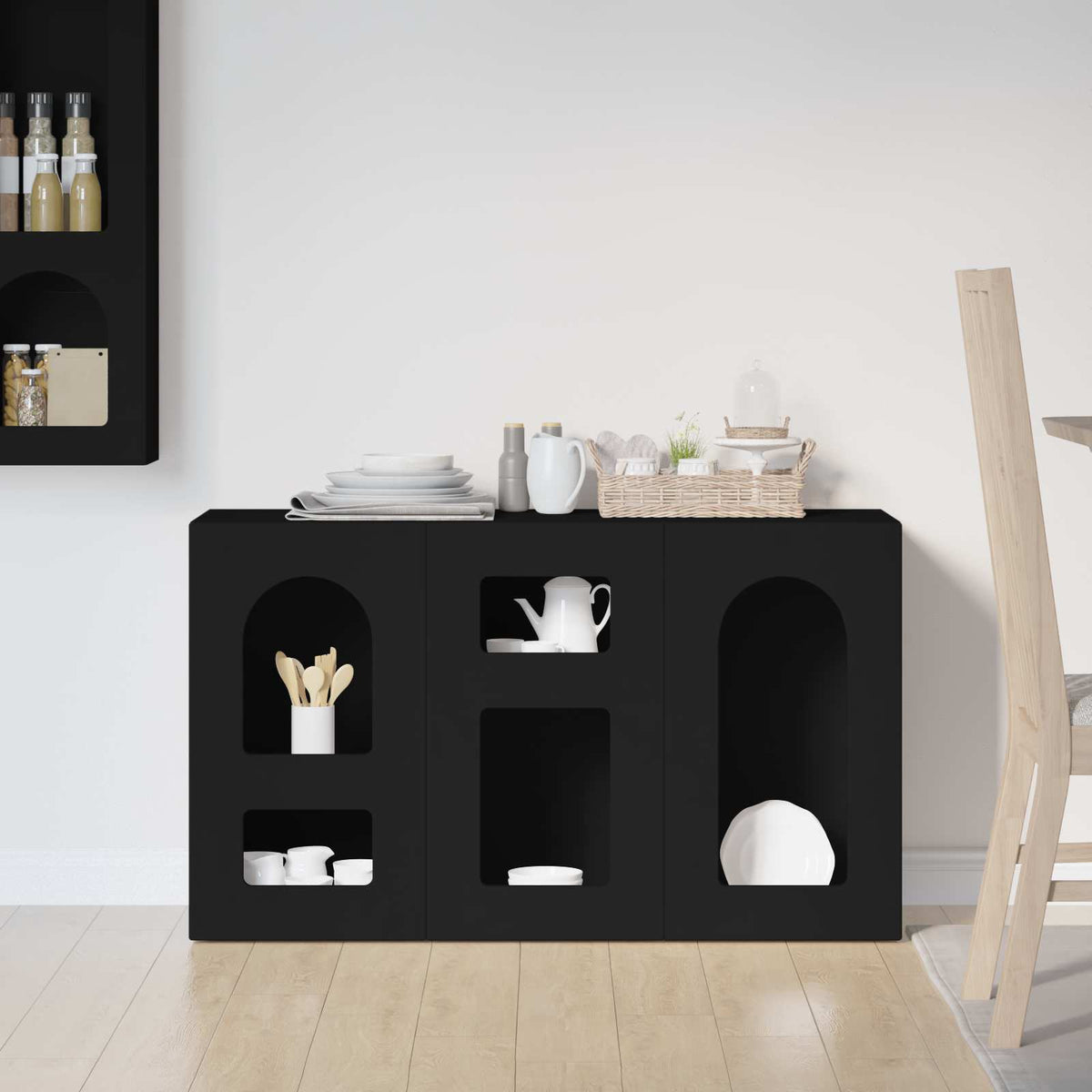 Sideboard ELST Schwarz 100 x 35 x 59 cm Holzwerkstoff