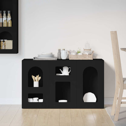 Sideboard ELST Schwarz 100 x 35 x 59 cm Holzwerkstoff