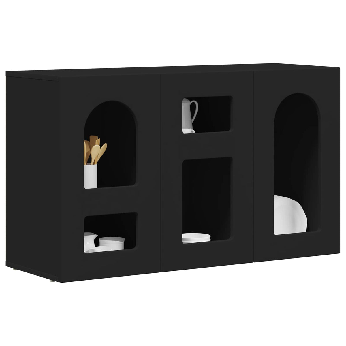 Sideboard ELST Schwarz 100 x 35 x 59 cm Holzwerkstoff