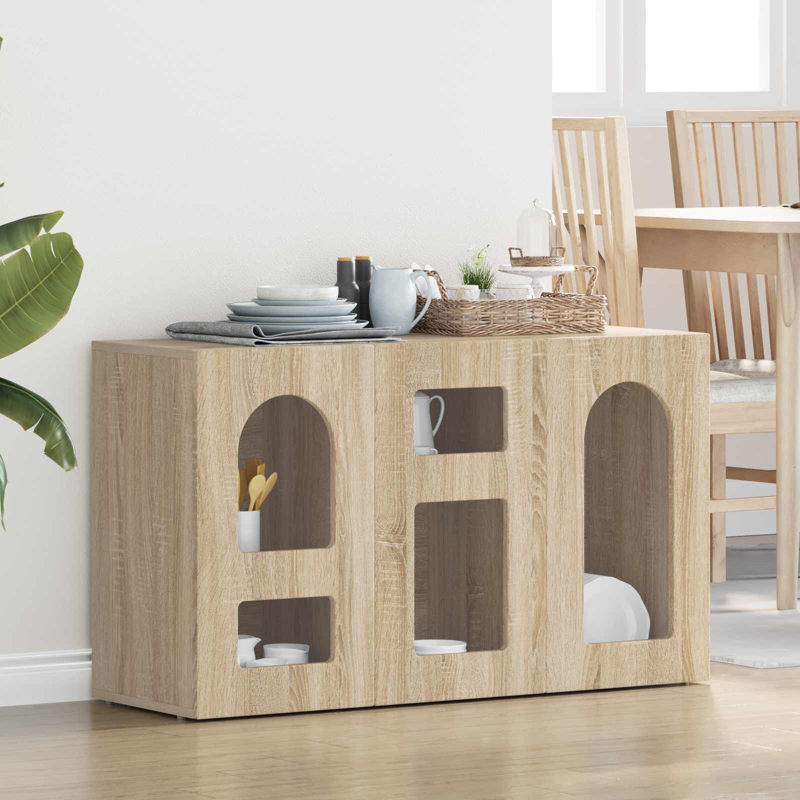 Sideboard ELST Sonoma-Eiche 100 x 35 x 59 cm Holzwerkstoff