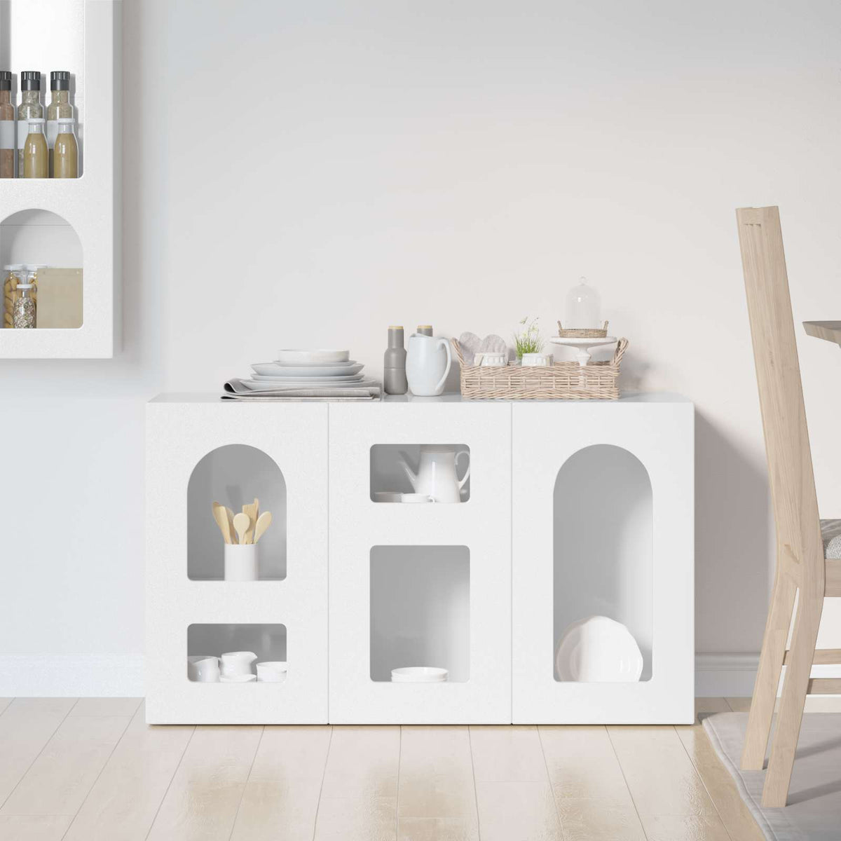 Sideboard ELST Hochglanz Weiß 100 x 35 x 59 cm Holzwerkstoff