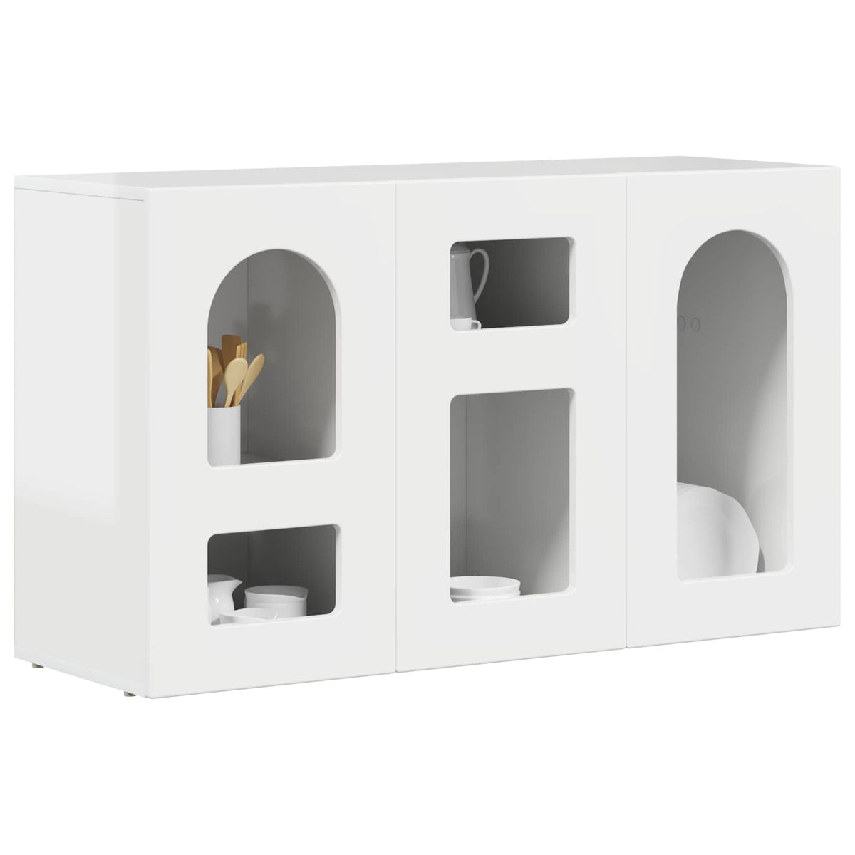 Sideboard ELST Hochglanz Weiß 100 x 35 x 59 cm Holzwerkstoff