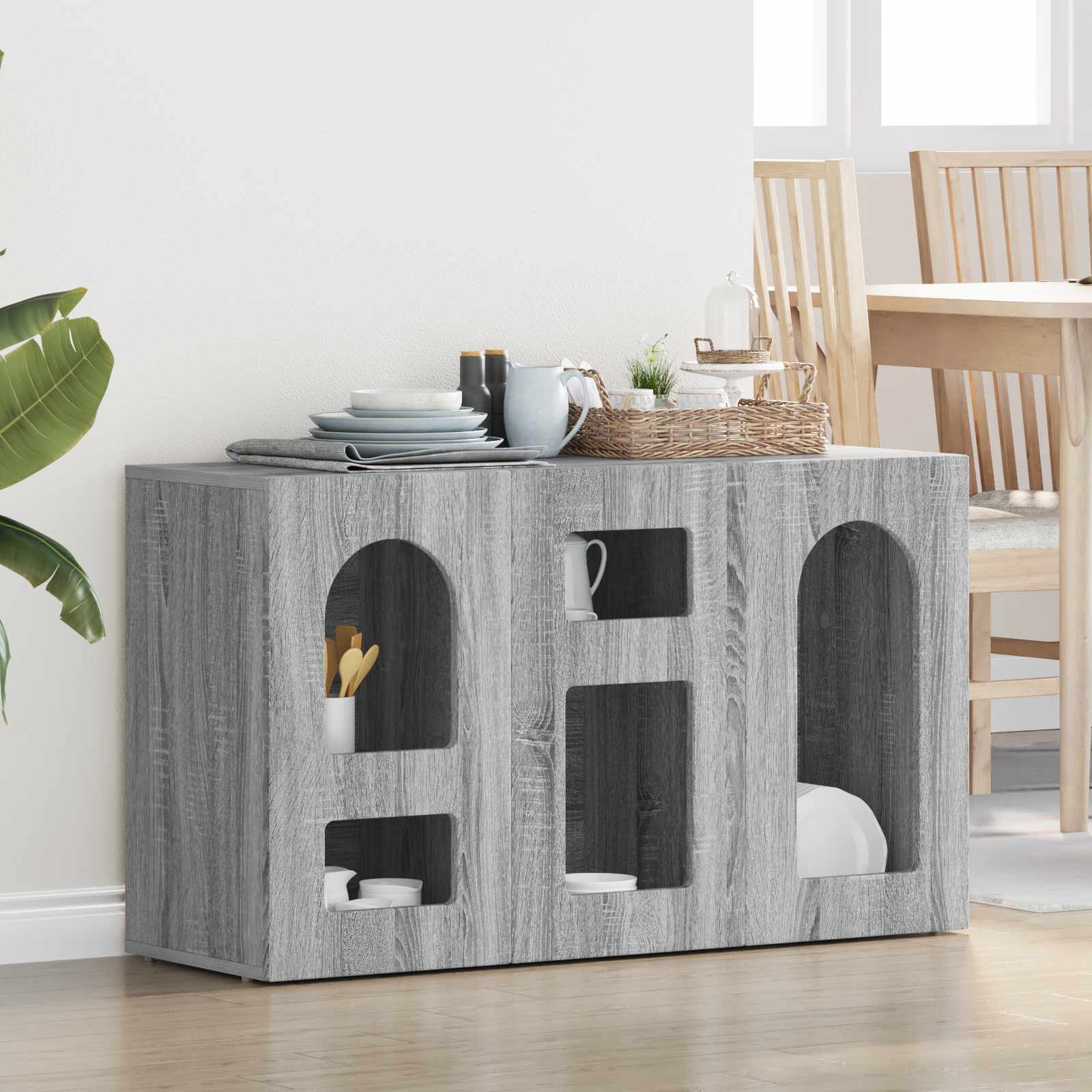 Sideboard ELST Graues Sonoma 100 x 35 x 59 cm Holzwerkstoff