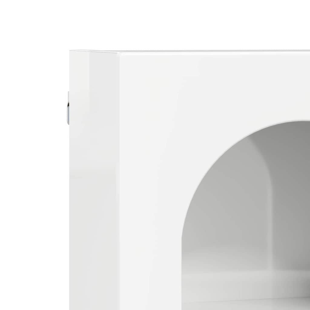 Hängeschrank mit Regal ELST Hochglanz Weiß 59 x 20 x 71,5 cm