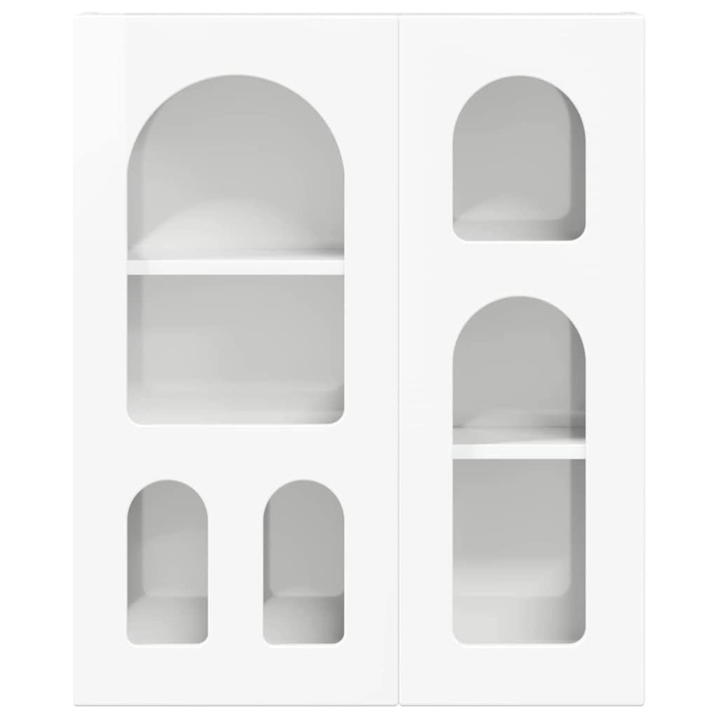 Hängeschrank mit Regal ELST Hochglanz Weiß 59 x 20 x 71,5 cm