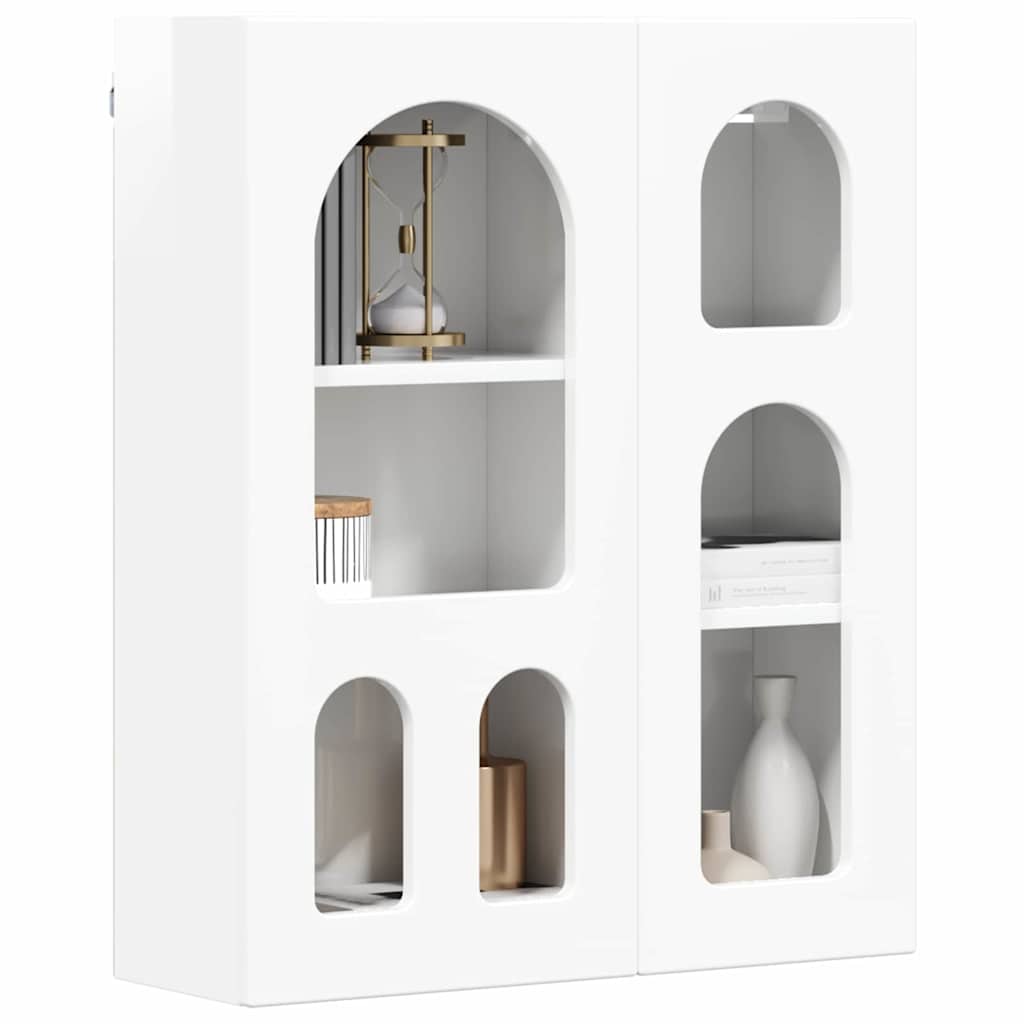 Hängeschrank mit Regal ELST Hochglanz Weiß 59 x 20 x 71,5 cm