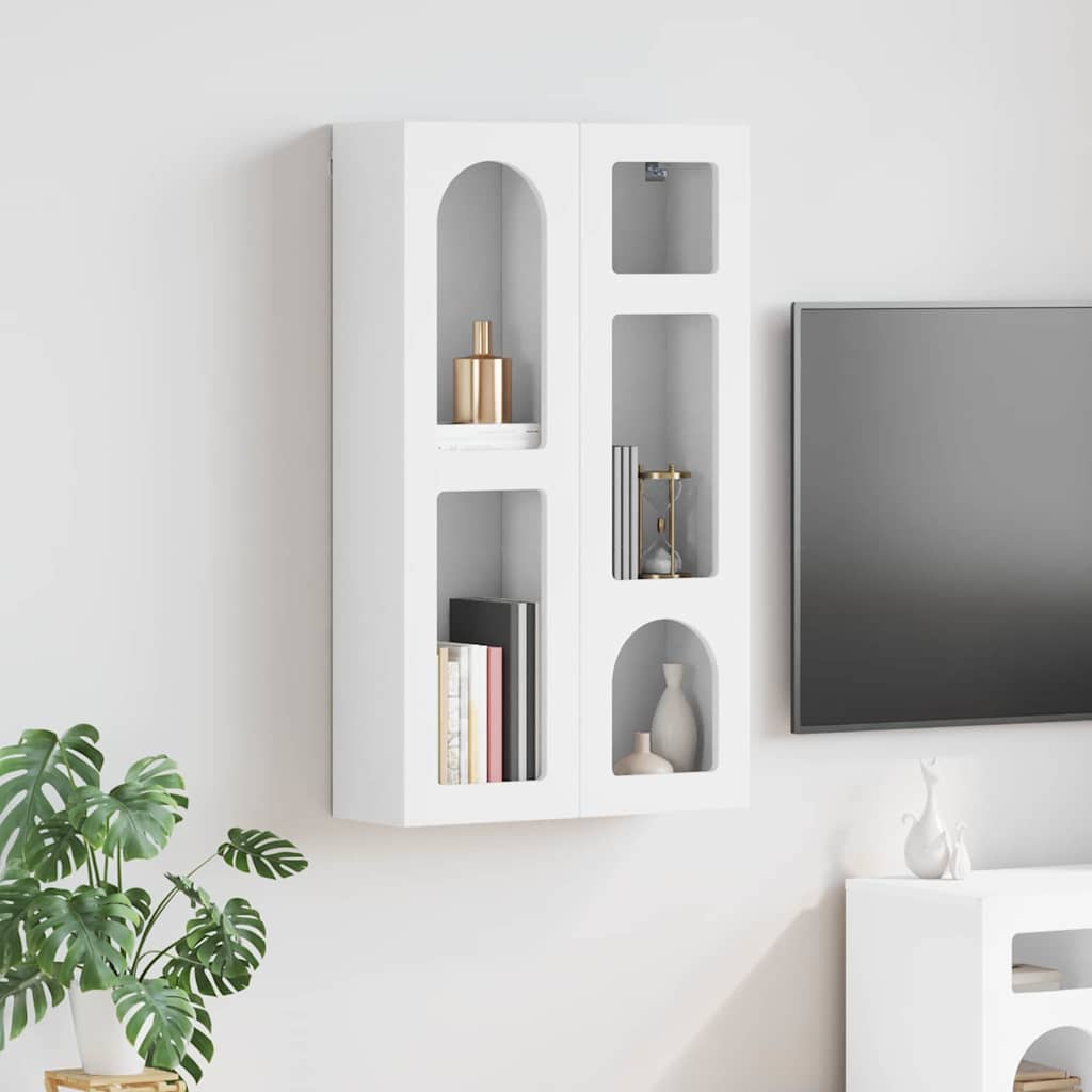 Hängeschrank mit Regal ELST Weiß 59 x 20 x 100 cm Holzwerkstoff