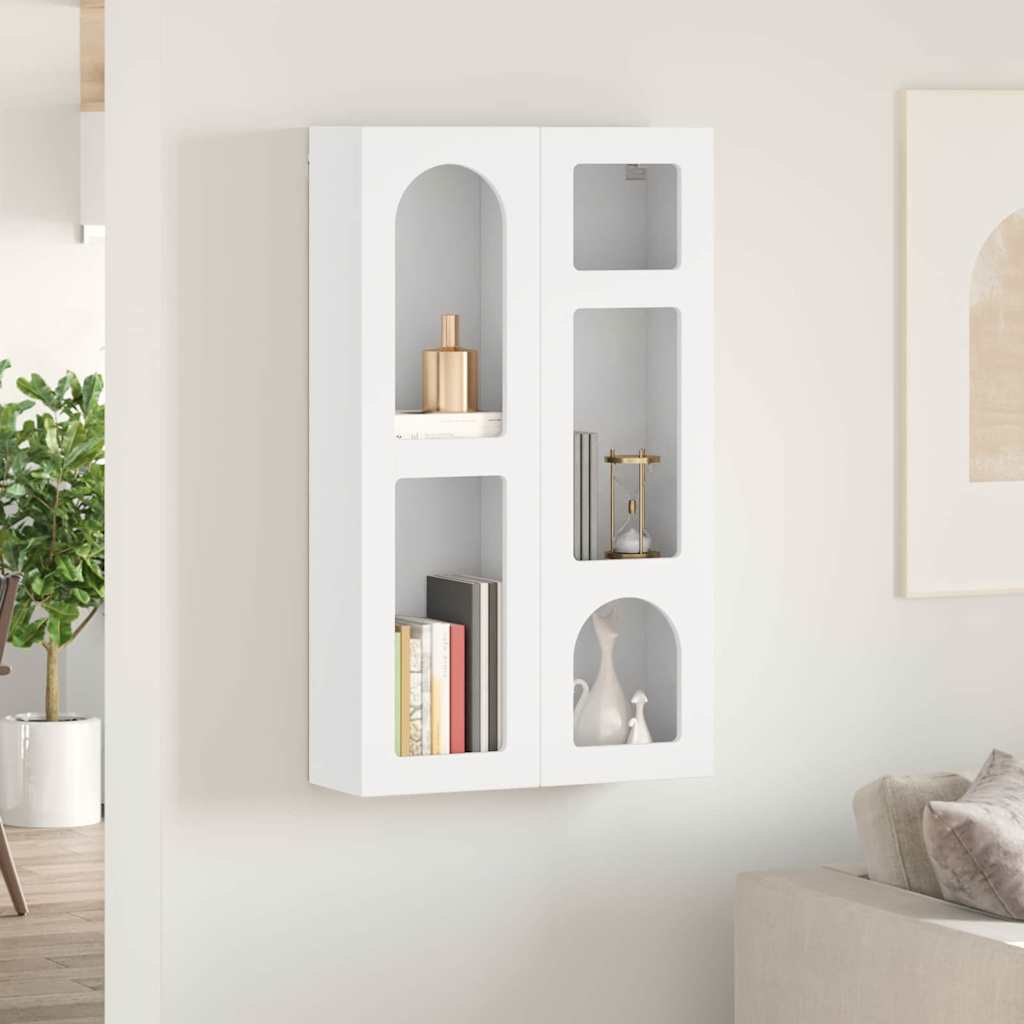 Hängeschrank mit Regal ELST Weiß 59 x 20 x 100 cm Holzwerkstoff
