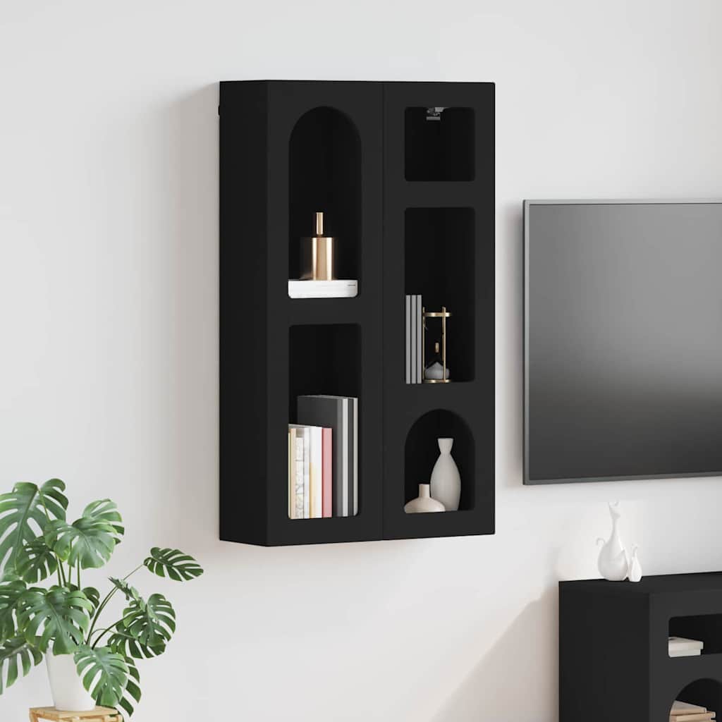 Hängeschrank ELST Schwarz 59 x 20 x 100 cm Holzwerkstoff