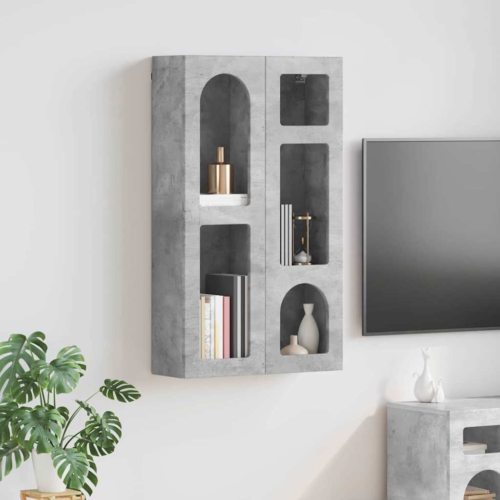 Hängeschrank ELST Betongrau 59 x 20 x 100 cm Holzwerkstoff