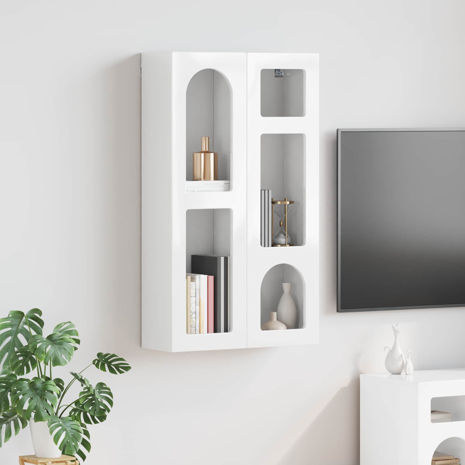 Hängeschrank ELST Hochglanz Weiß 59 x 20 x 100 cm Holzwerkstoff