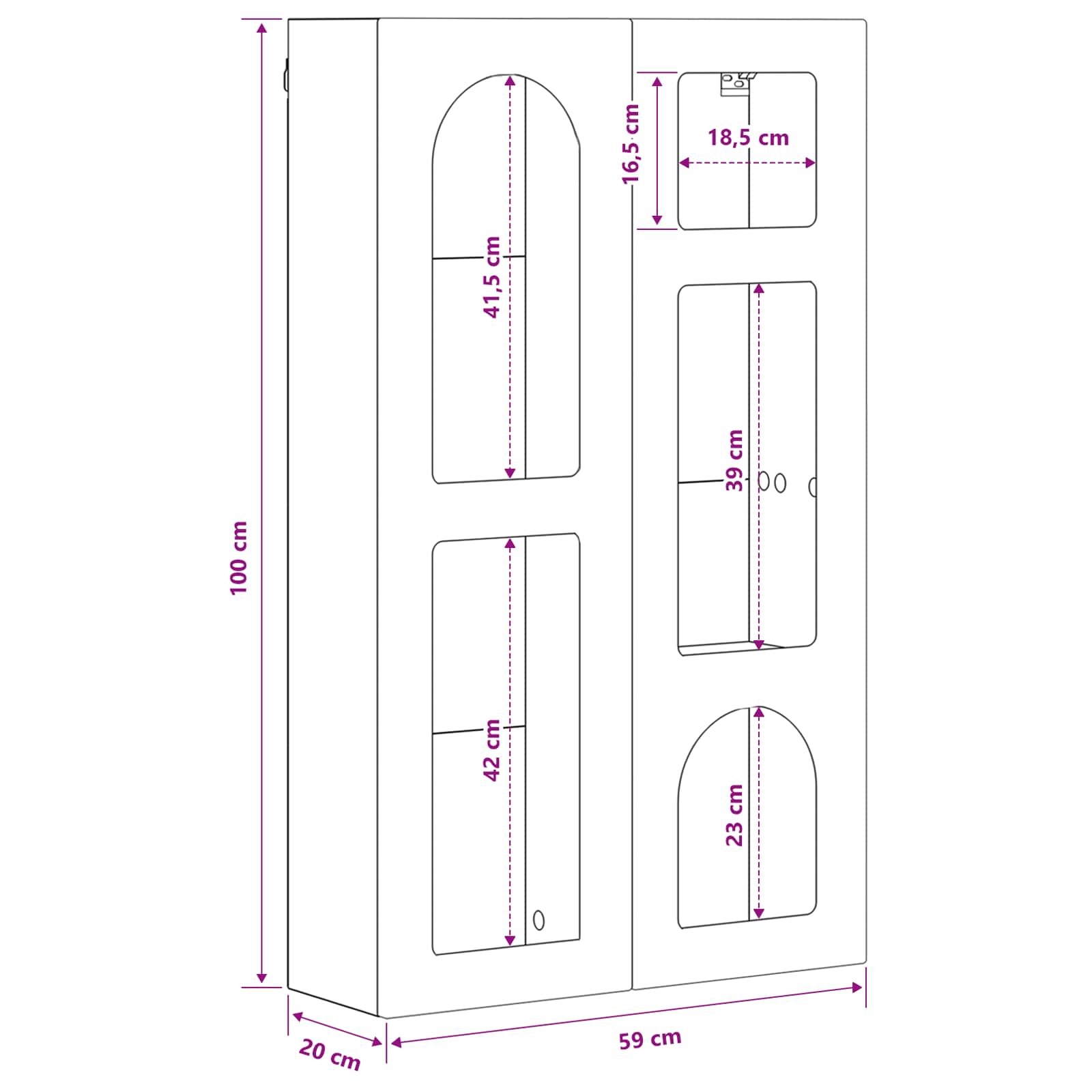 Hängeschrank ELST Hochglanz Weiß 59 x 20 x 100 cm Holzwerkstoff