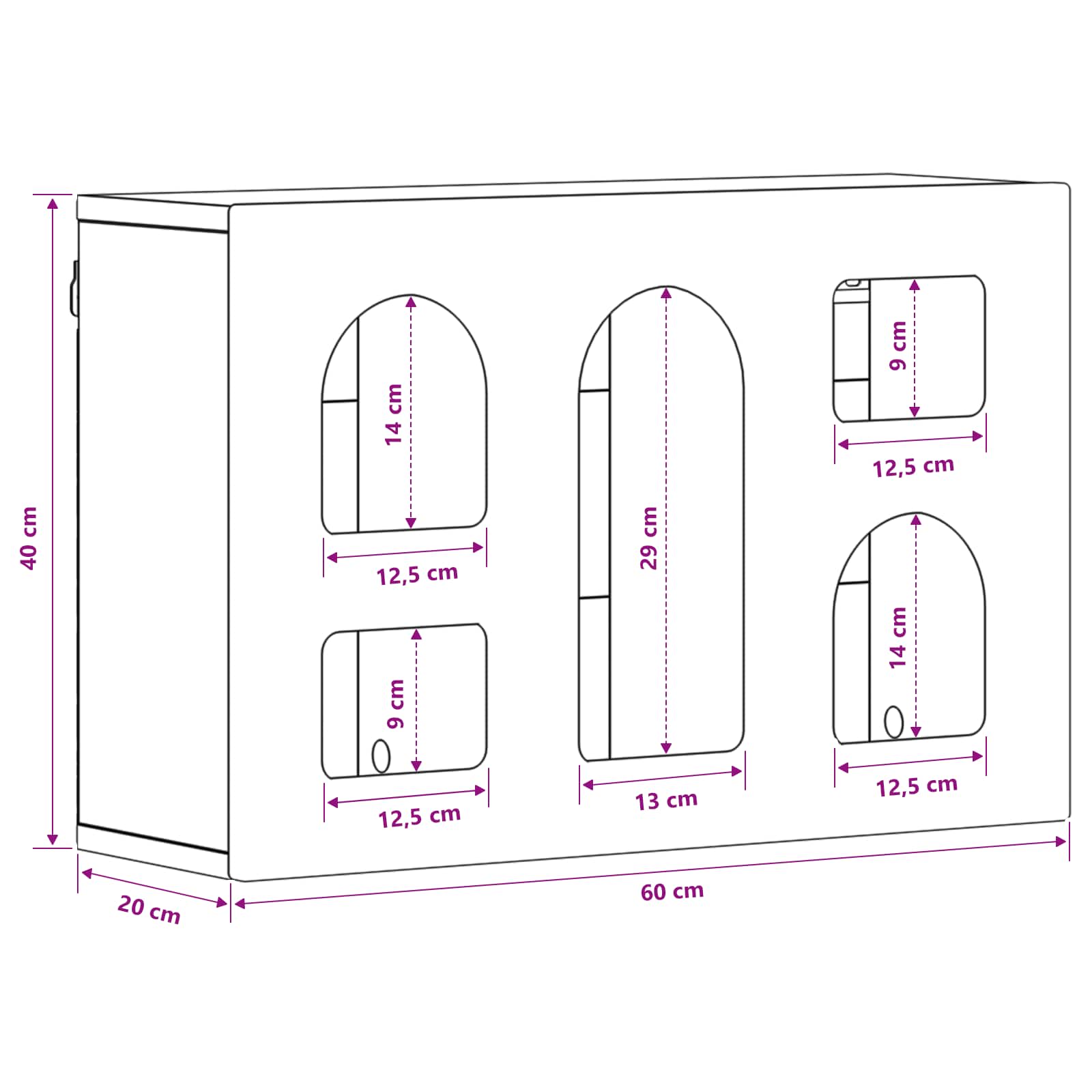 Hängeschrank ELST Sonoma-Eiche 60 x 20 x 40 cm Holzwerkstoff