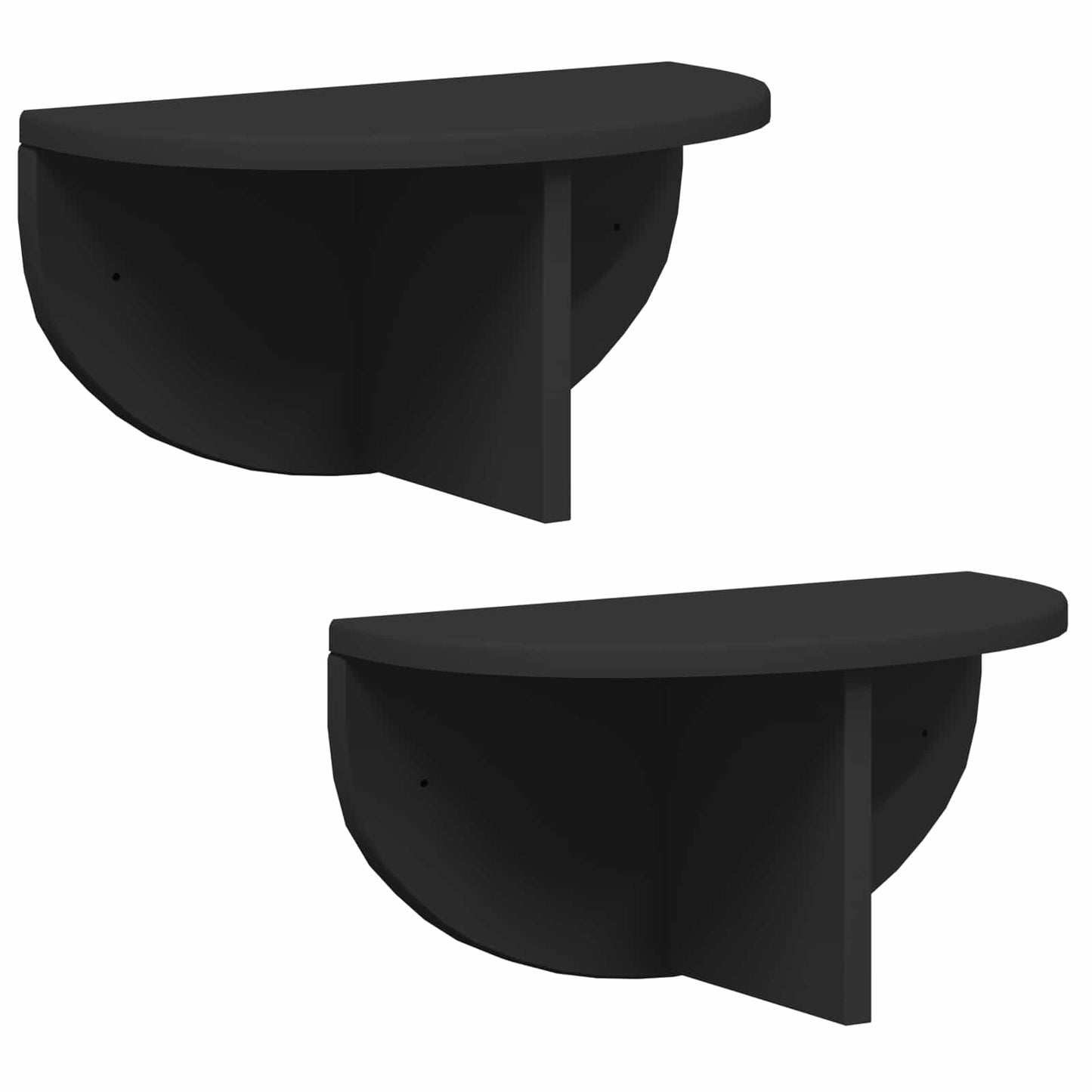 Wandregal 2 stk. Schwarz 38 x 19 x 19 cm Holzwerkstoff