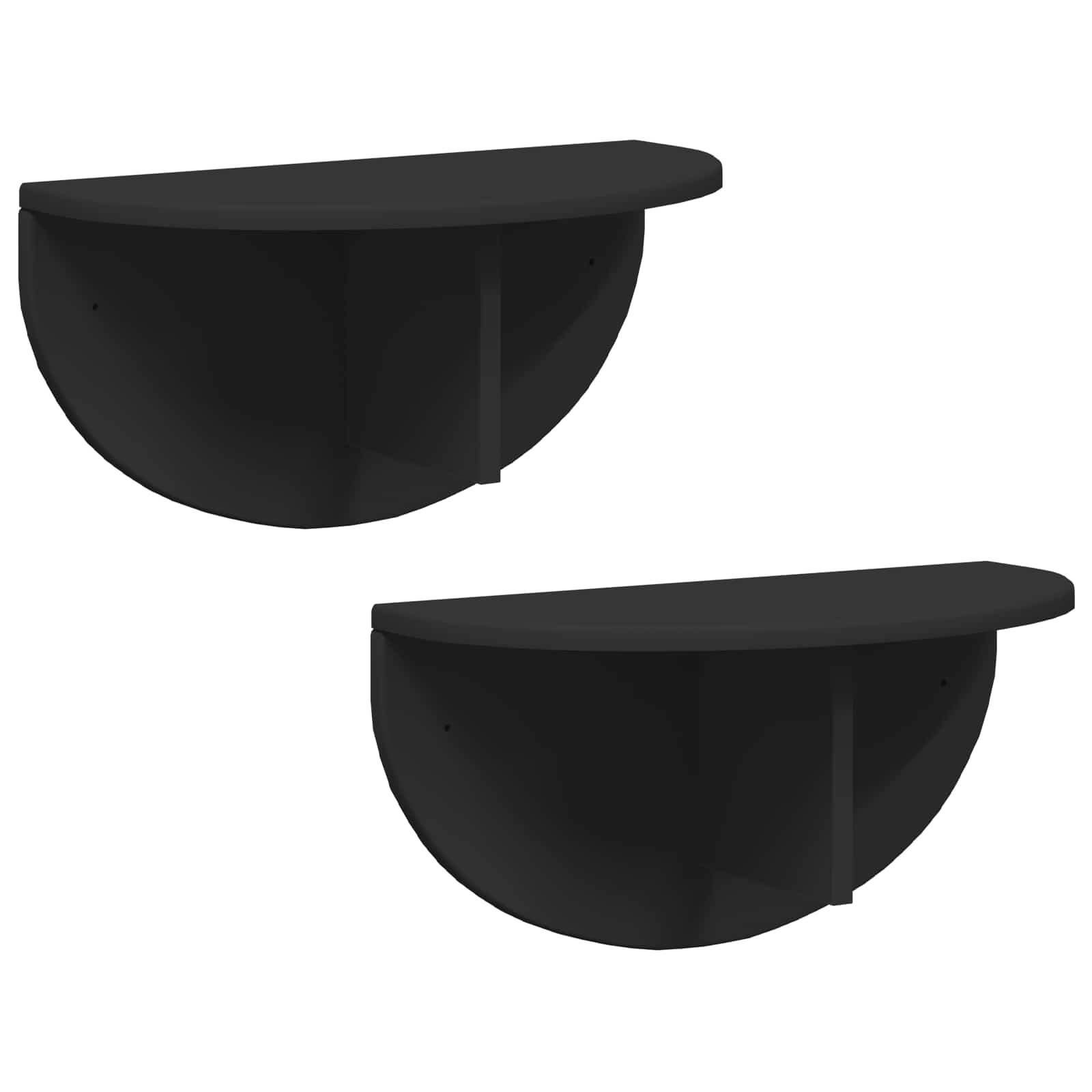 Wandregal 2 stk. Schwarz 48 x 24 x 24 cm Holzwerkstoff