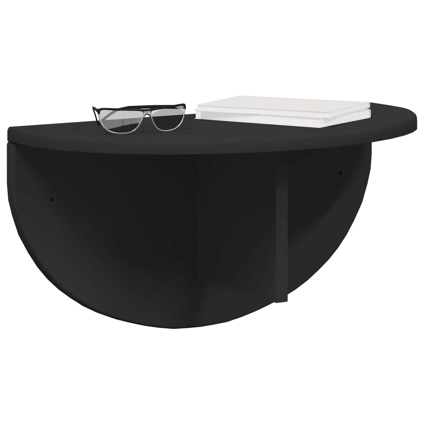 Wandregal 2 stk. Schwarz 48 x 24 x 24 cm Holzwerkstoff
