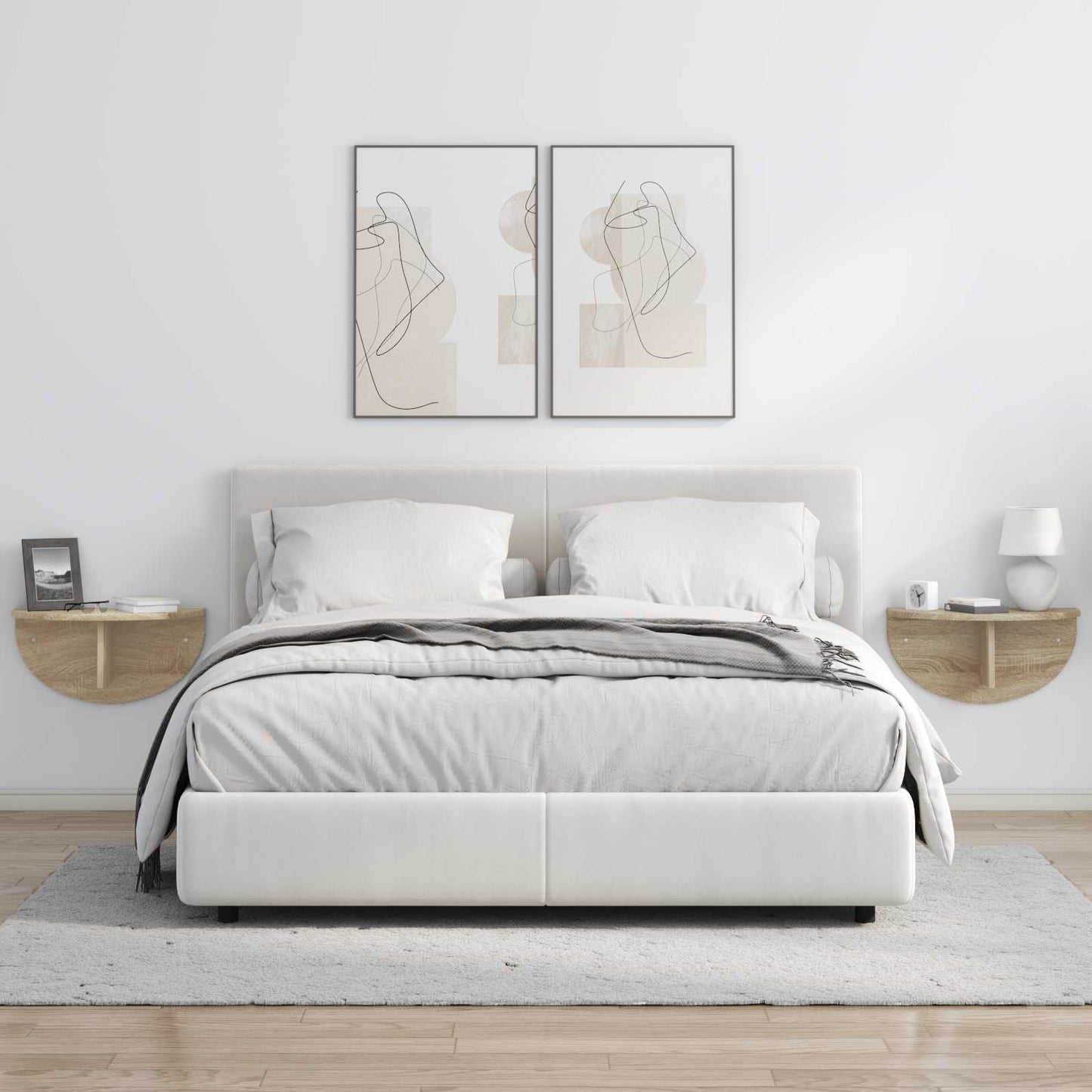 Wandregal 2 stk. Sonoma-Eiche 48 x 24 x 24 cm Holzwerkstoff