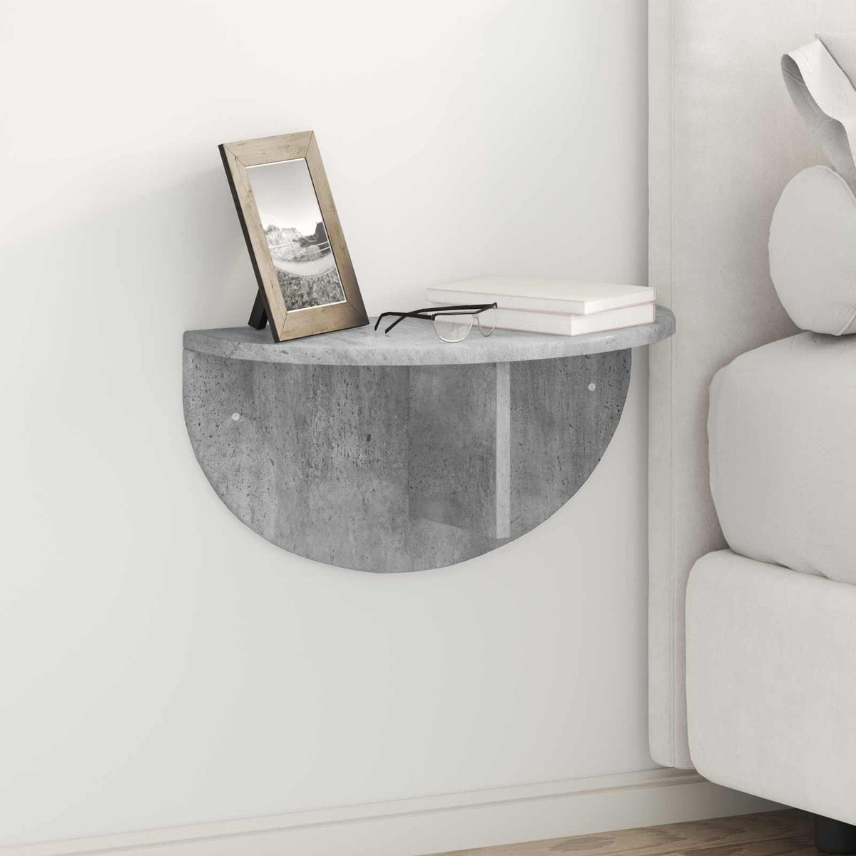 Wandregal 2 stk. Betongrau 48 x 24 x 24 cm Holzwerkstoff