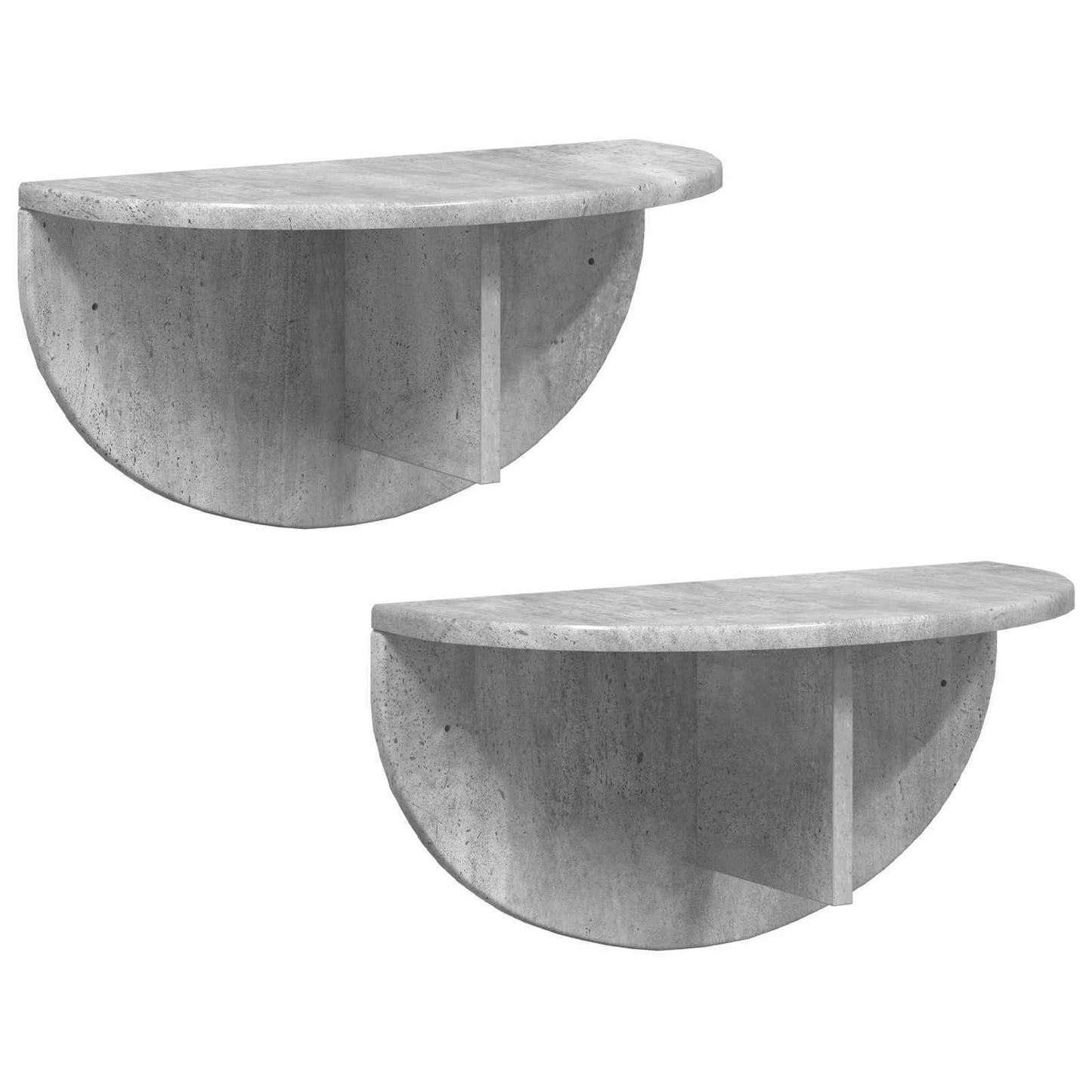 Wandregal 2 stk. Betongrau 48 x 24 x 24 cm Holzwerkstoff