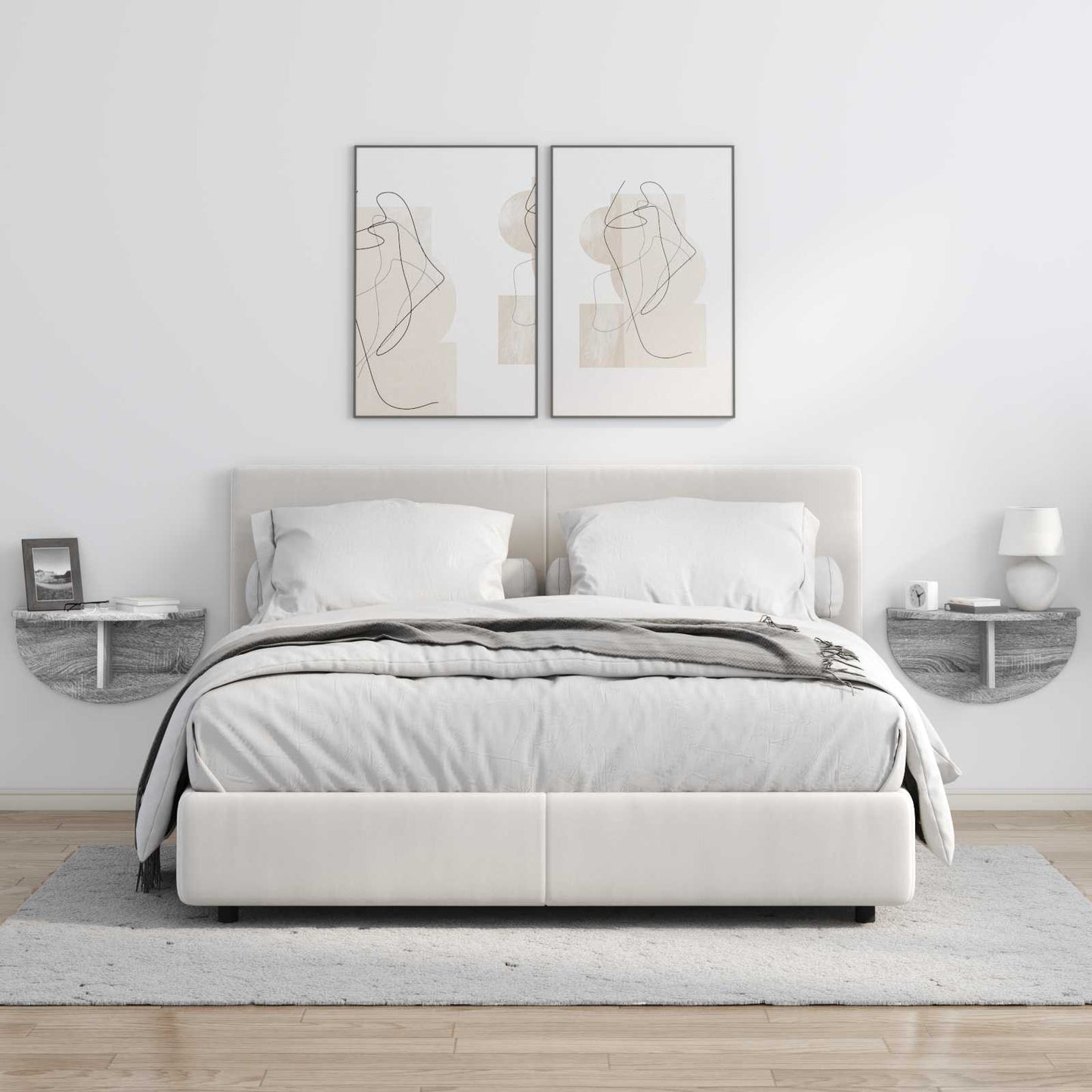 Wandregal 2 stk. Sonoma-Grau 48 x 24 x 24 cm Holzwerkstoff