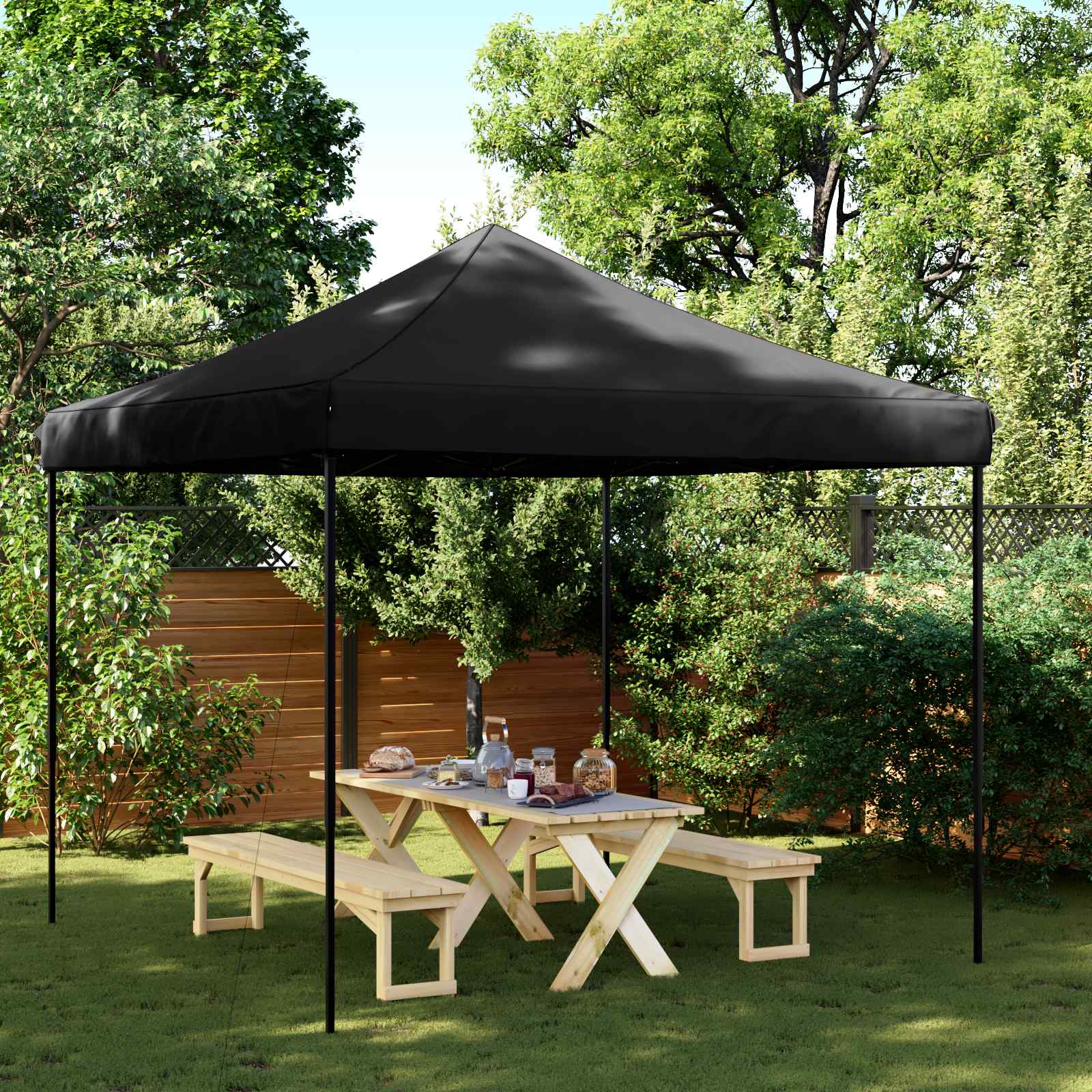 Party-Zelt 292 x 292 x 315 cm Schwarz Oxford-Stoff