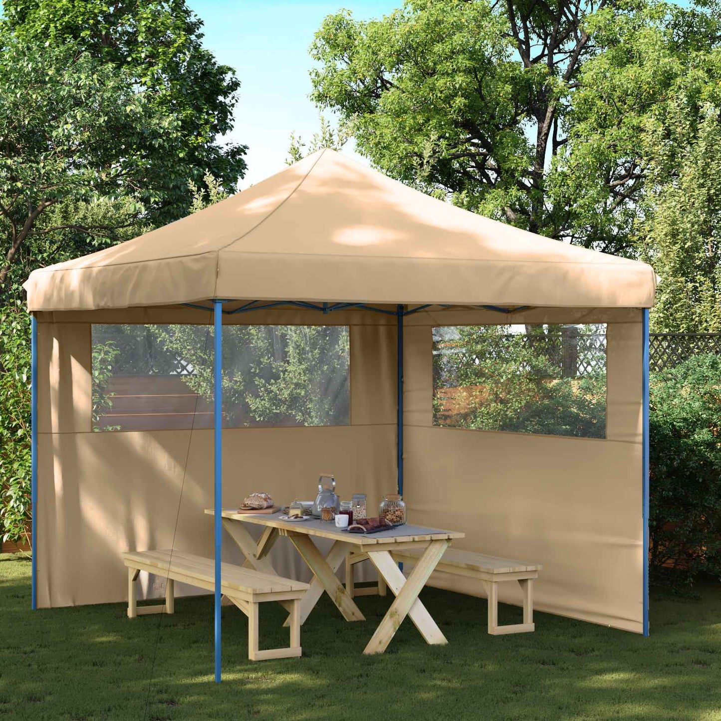 Party-Zelt 292 x 292 x 315 cm Beige Oxford-Stoff