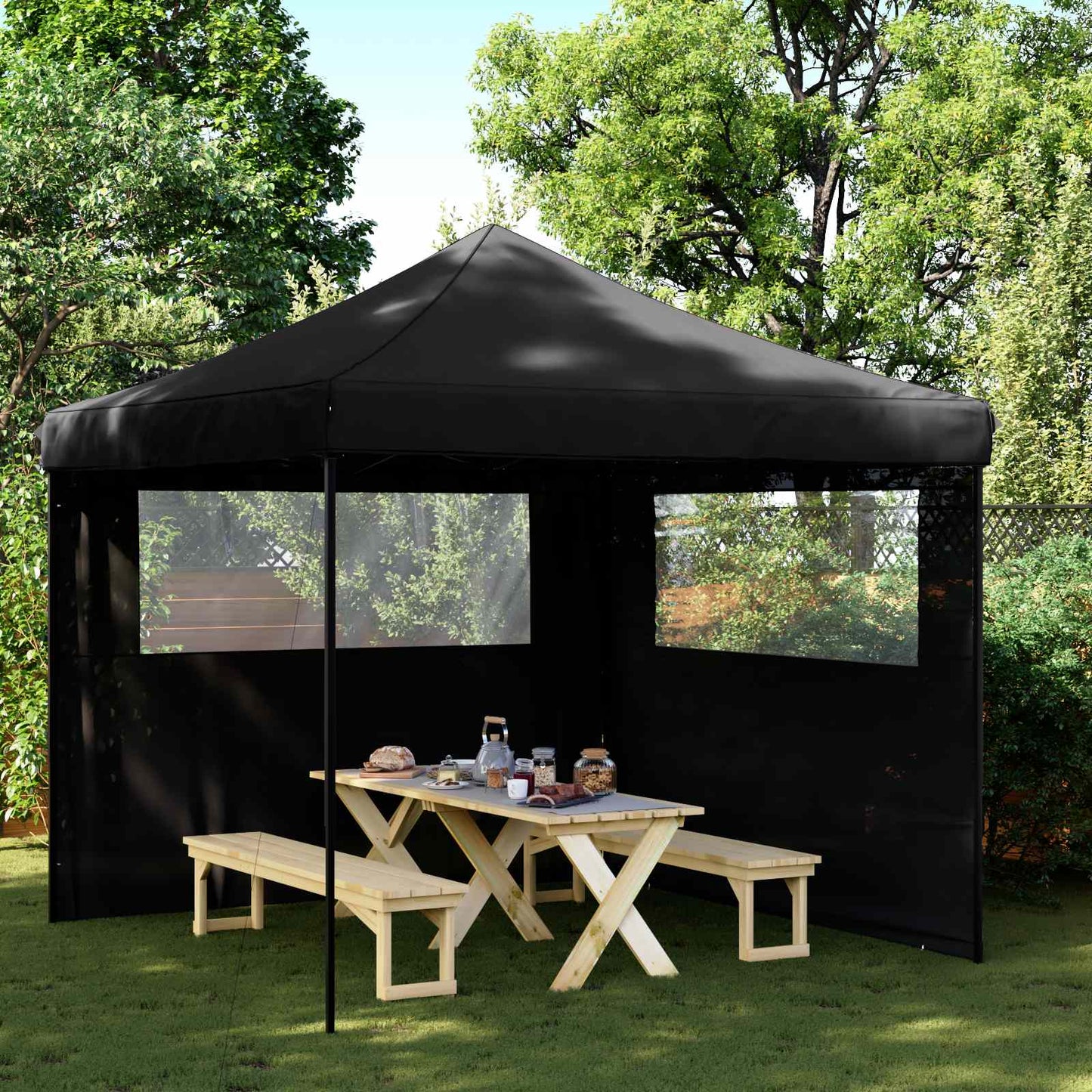Party-Zelt Schwarz 292 x 292 x 315 cm Oxford-Stoff