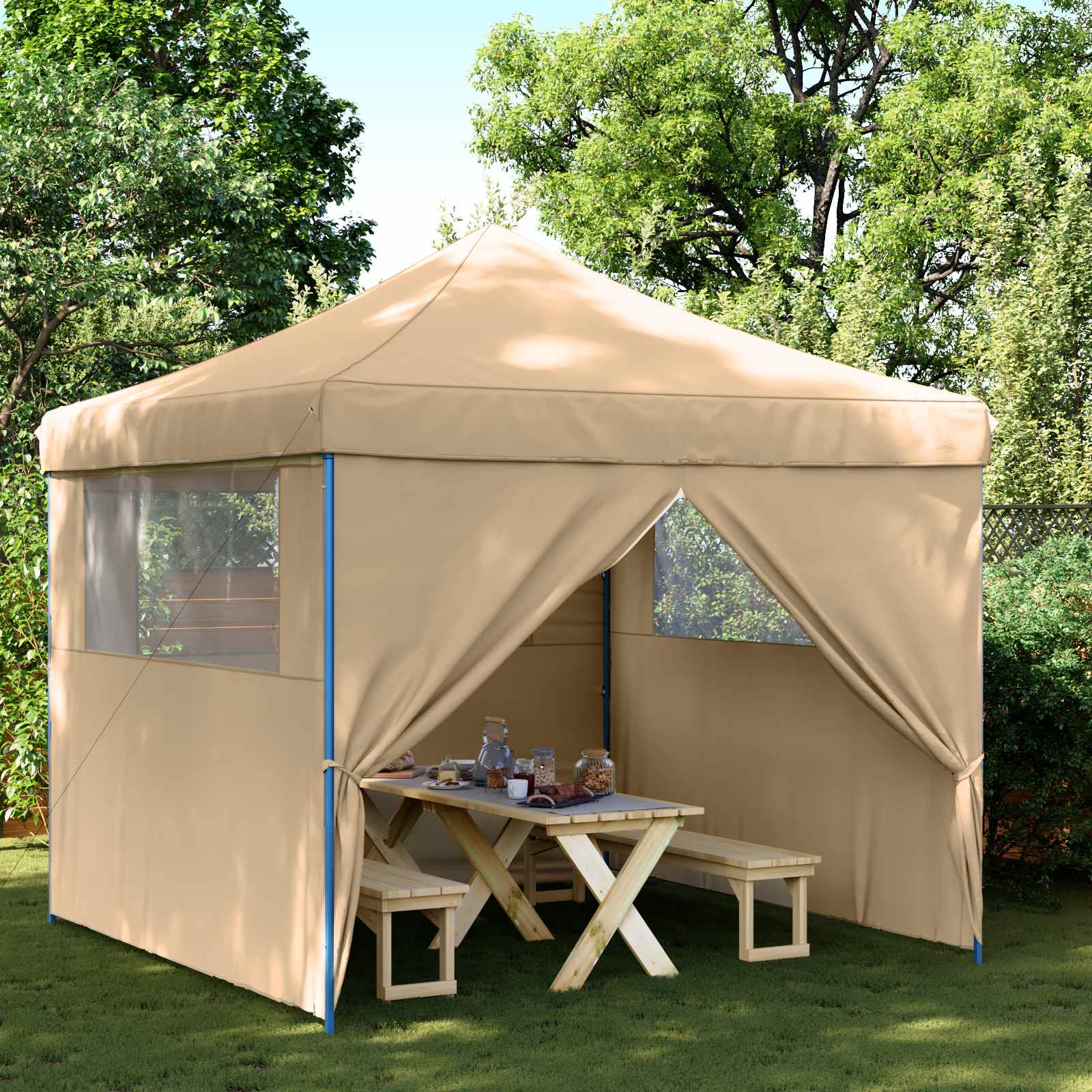 Party-Zelt 292 x 292 x 315 cm Beige Oxford-Stoff