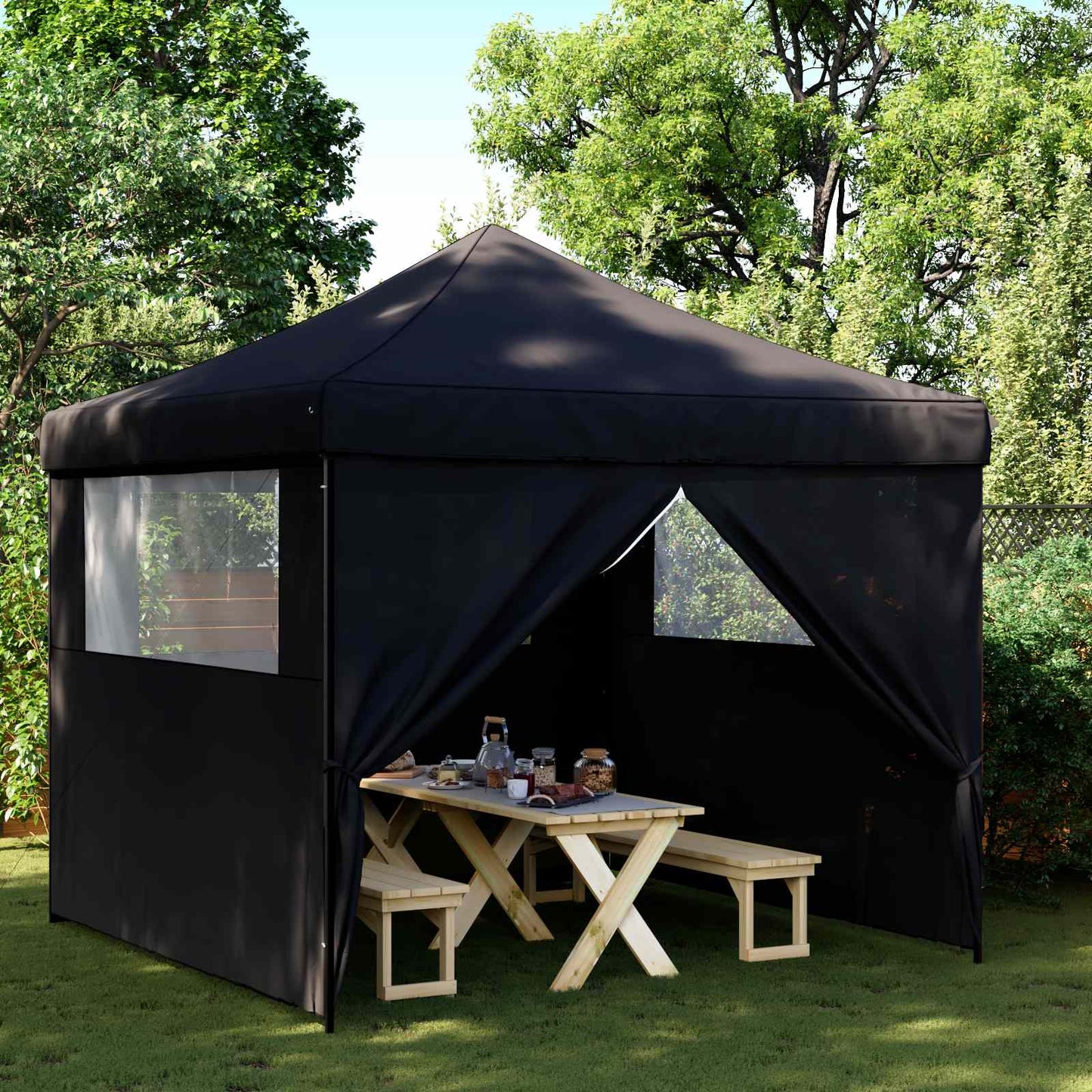 Party-Zelt 292 x 292 x 315 cm Schwarz Oxford-Stoff