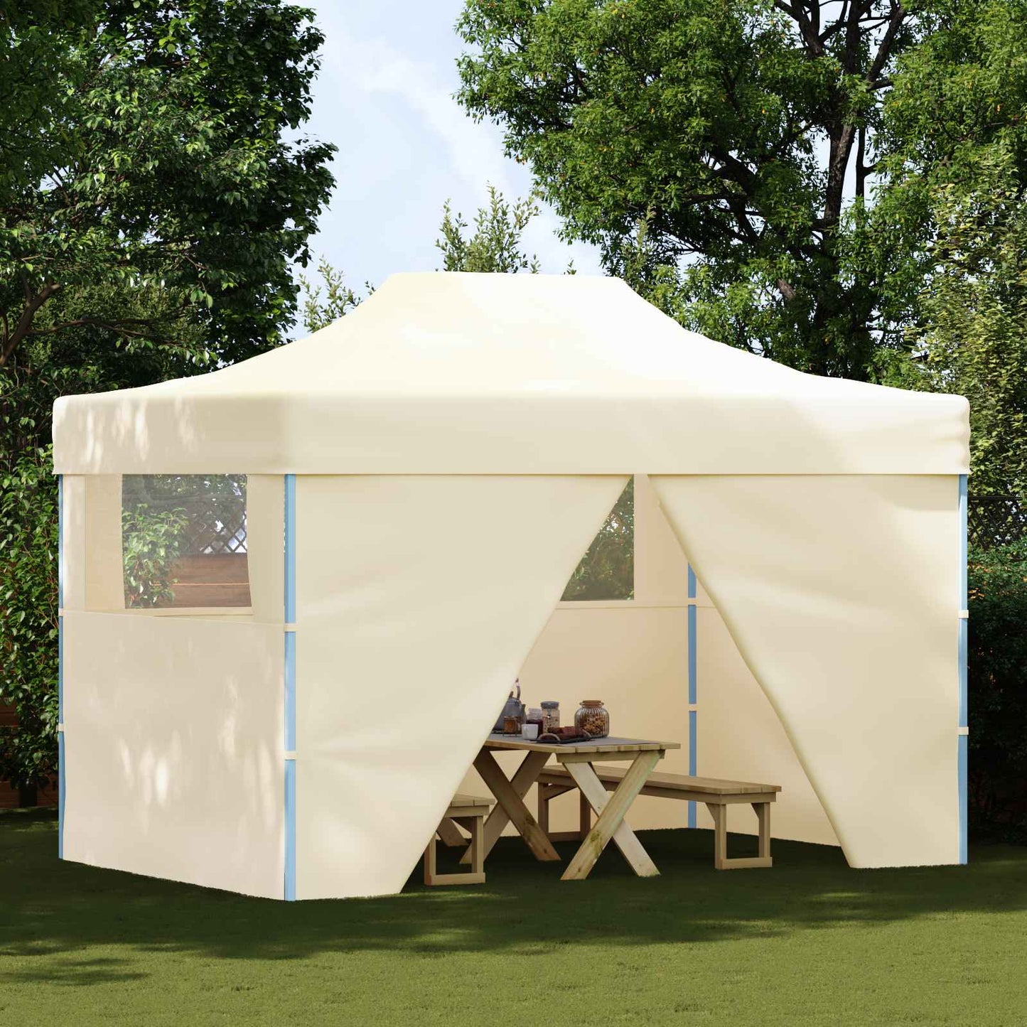 Party-Zelt 280 x 410 x 315 cm Creme Oxford-Stoff