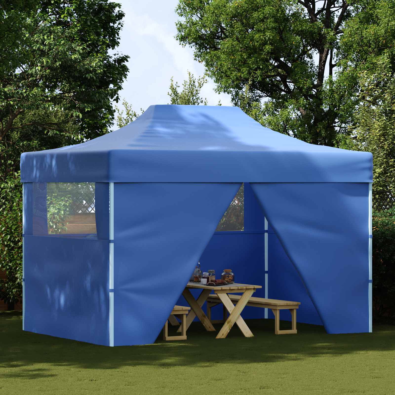 Party-Zelt 280 x 410 x 315 cm Blau Oxford-Stoff