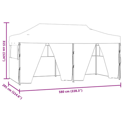 Partyzelt 291 x 580 x 315 cm Anthrazit Oxford-Stoff