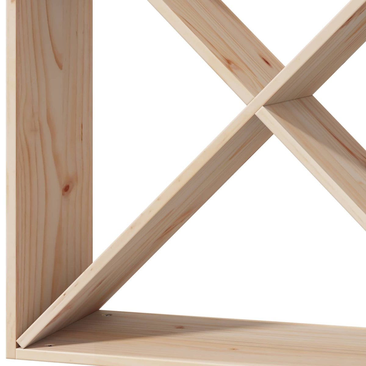 Weinregal 2 Stk. Natur 62 x 25 x 62 cm Massives Kiefernholz
