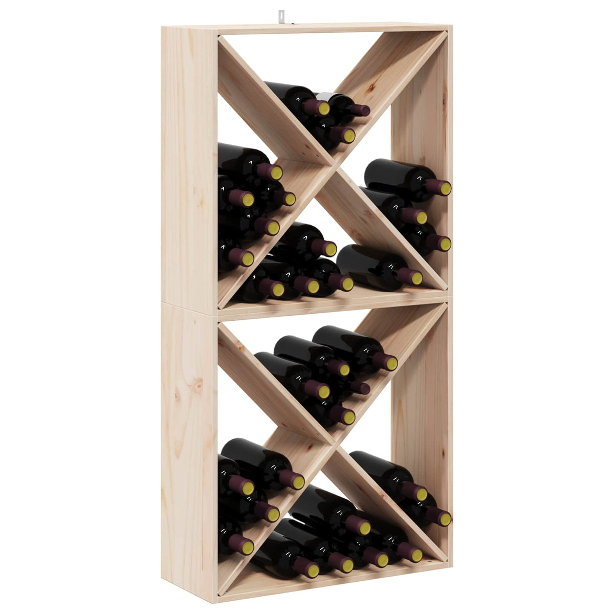 Weinregal 2 Stk. Natur 62 x 25 x 62 cm Massives Kiefernholz